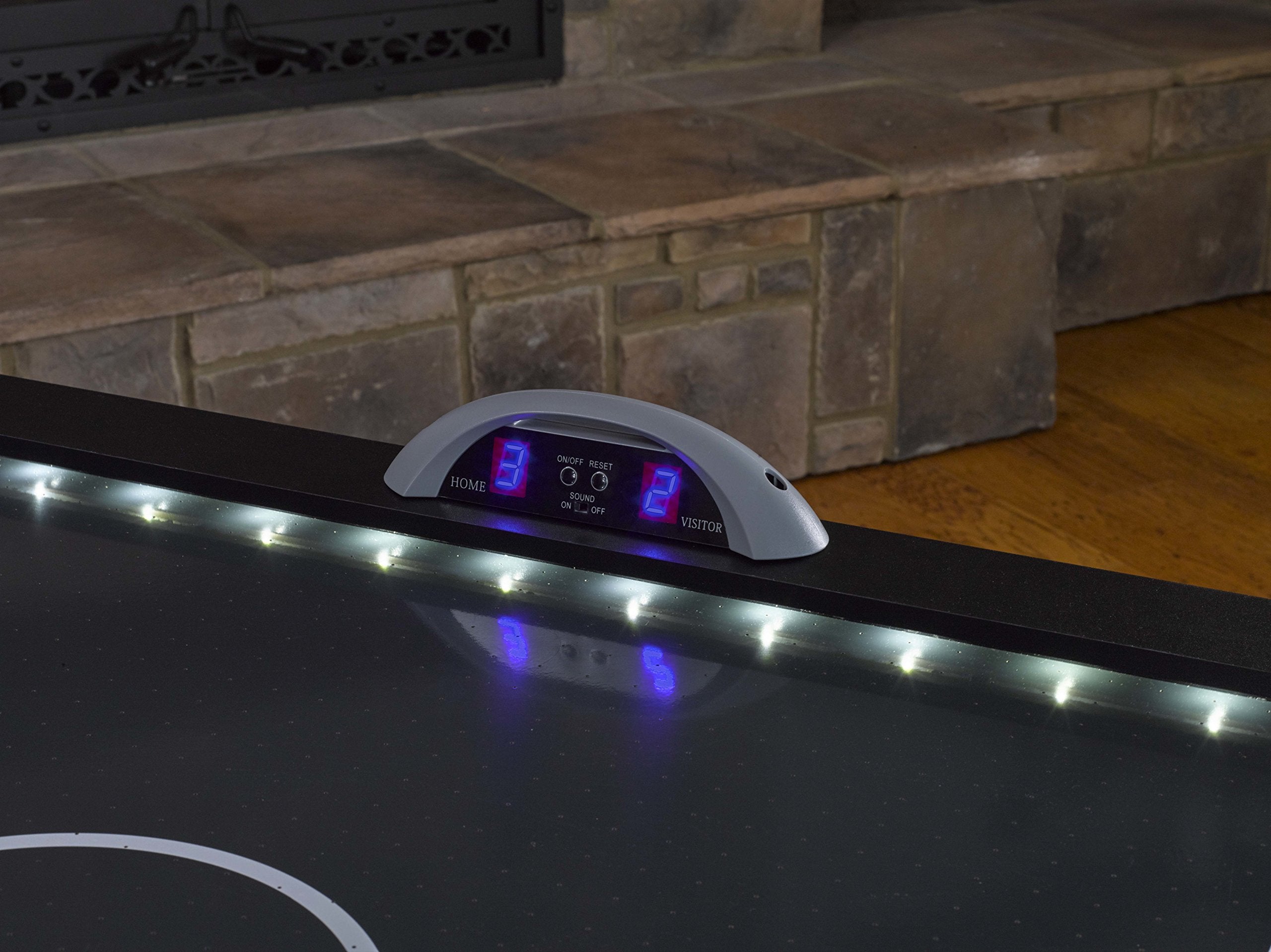 Lumen-X Triumph Sports 6' Interactive Air Hockey Table Featuring All-Rail LED Lighting and in-Game Music