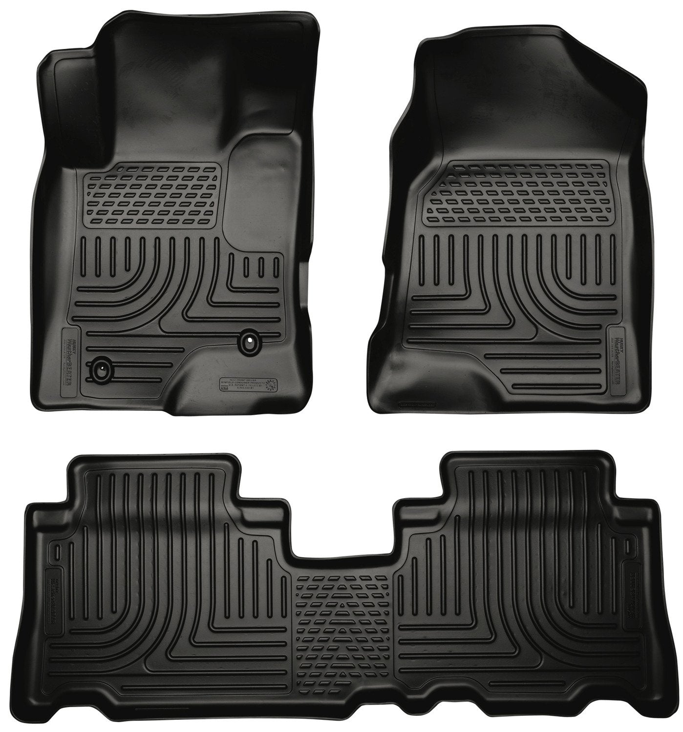 Weatherbeater Husky Liners Floor Mats | Fits 2012-2016 Chevrolet Captiva Sport | Front & 2nd Row, 3-pc Black - 96321