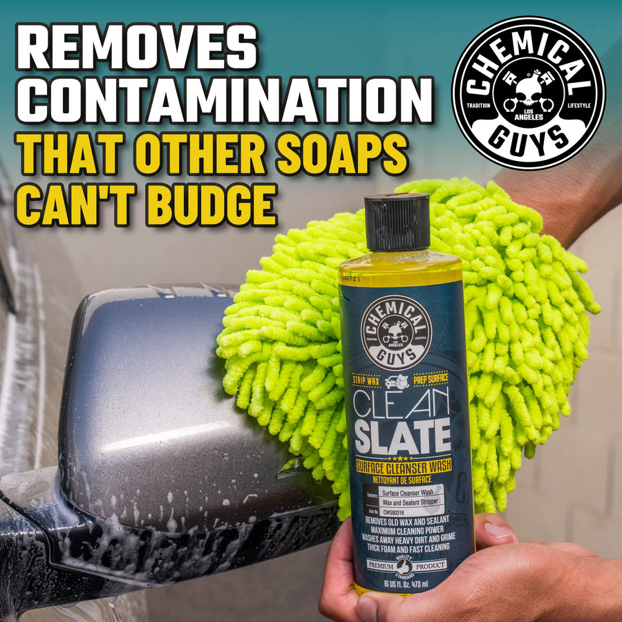 Chemical Guys CWS803 Deep Surface Cleaning Car Wash Soap Clean Slate (Removes Old Car Waxes, Glazes & Sealants for Superior Surface Prep), 128 fl oz (1 Gallon), Citrus Scent