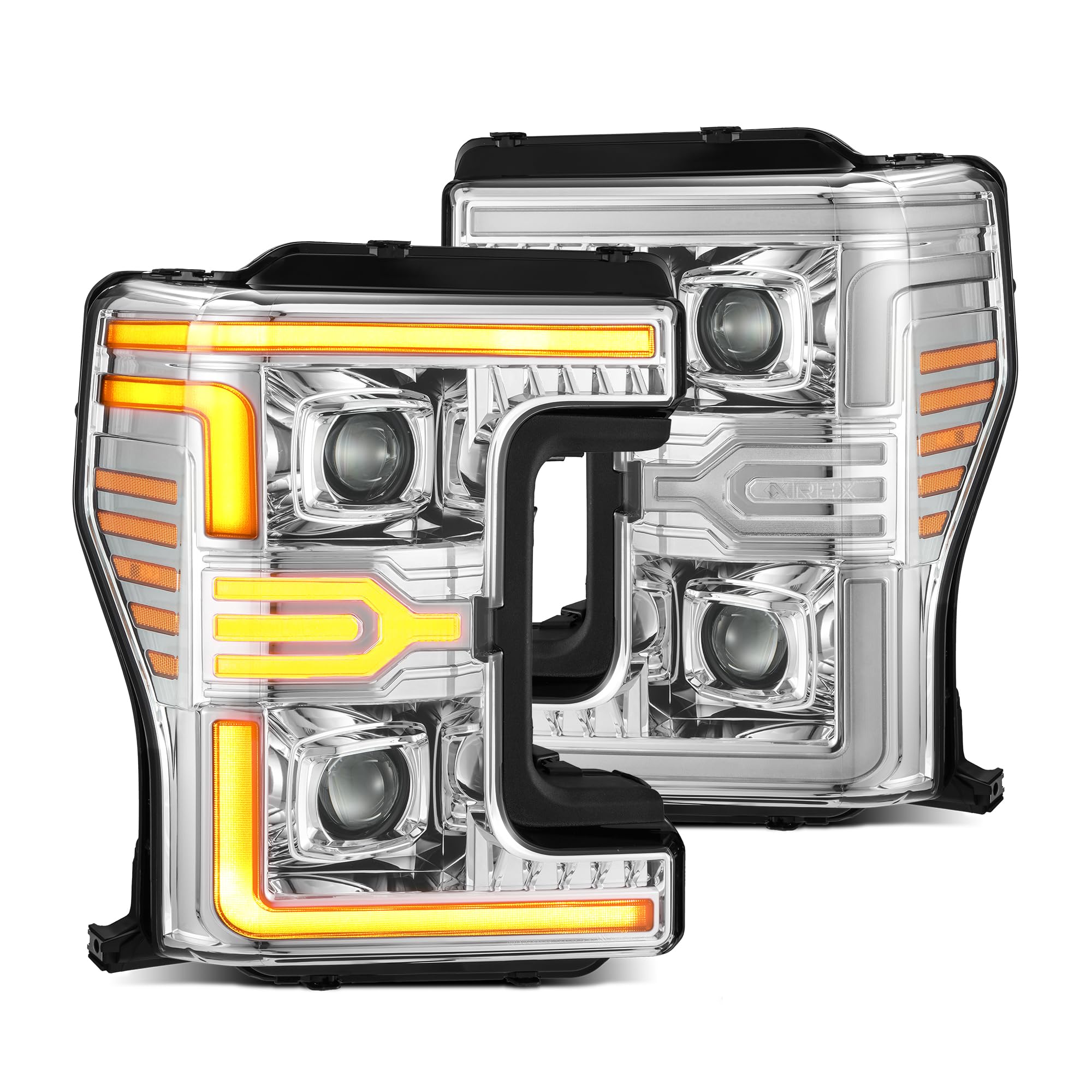 Projector Headlights AlphaRex for 17-19 Super Duty MKII LUXX-Series LED Chrome