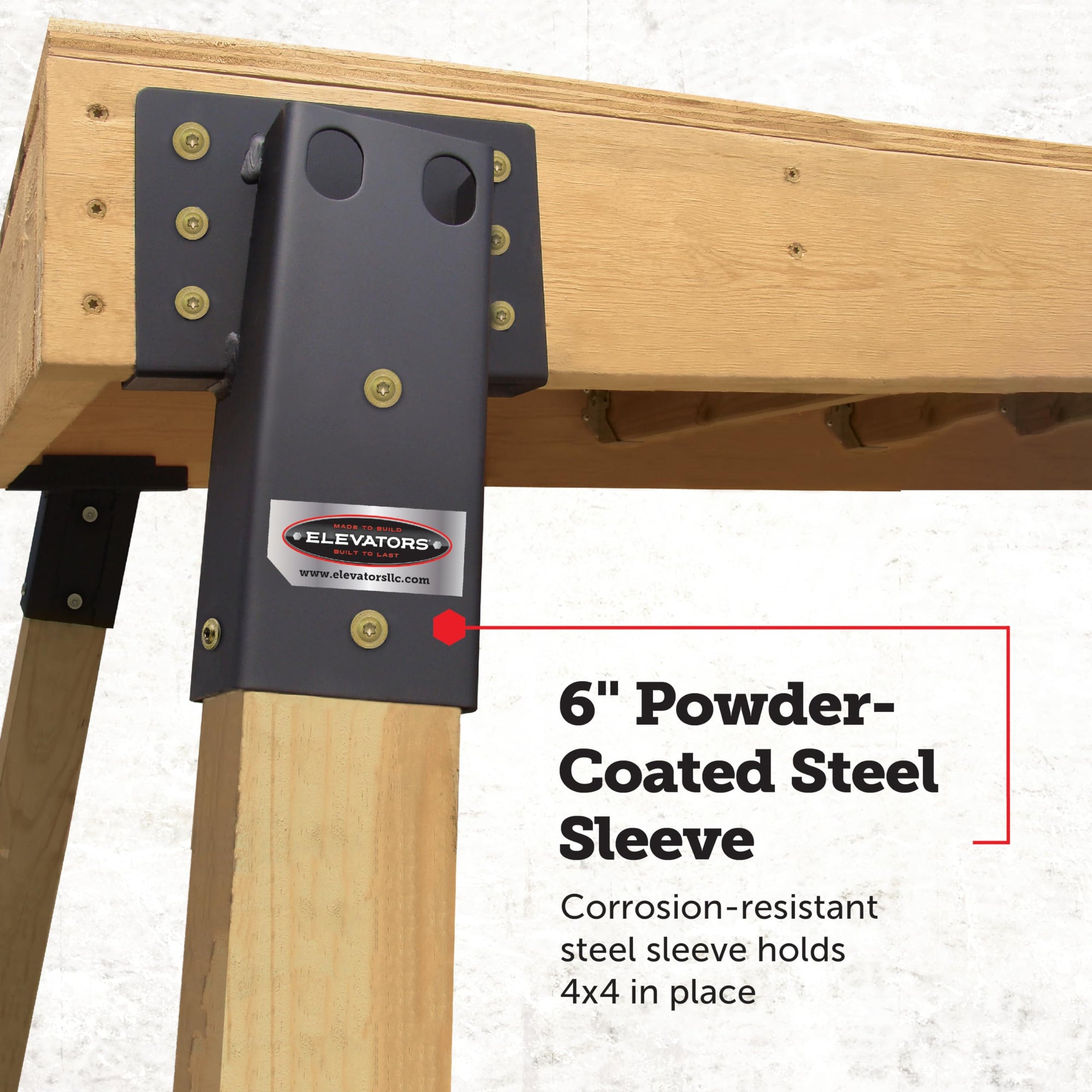 4x4 Elevator Brackets, Elevators Double Angled Construction-Grade Steel, Ideal for Hunting Stands, Tree Houses, Decks, and More, 4-Pack