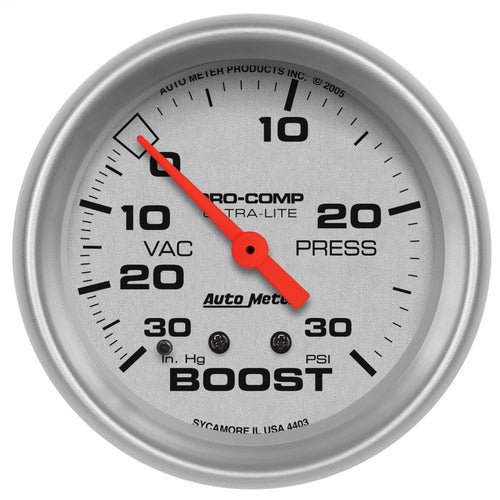 Auto Meter Ultra-Lite 4403 Mechanical Boost/Vacuum Gauge