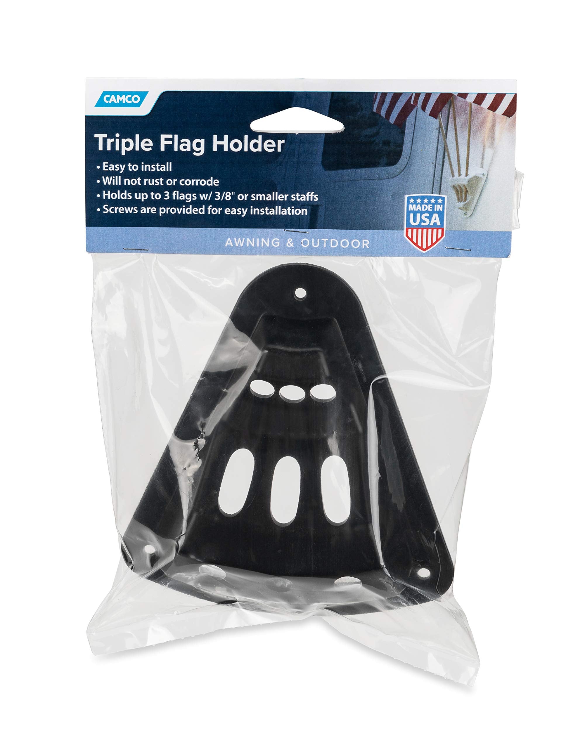 Triple Flag Holder Camco 45505 Black