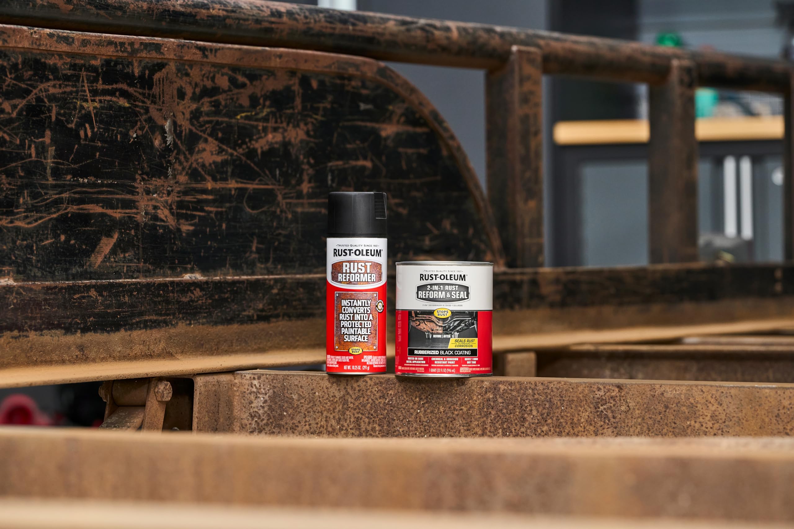 Rust-Oleum Automotive 2-in-1 Rust Reform & Seal, Black Quart