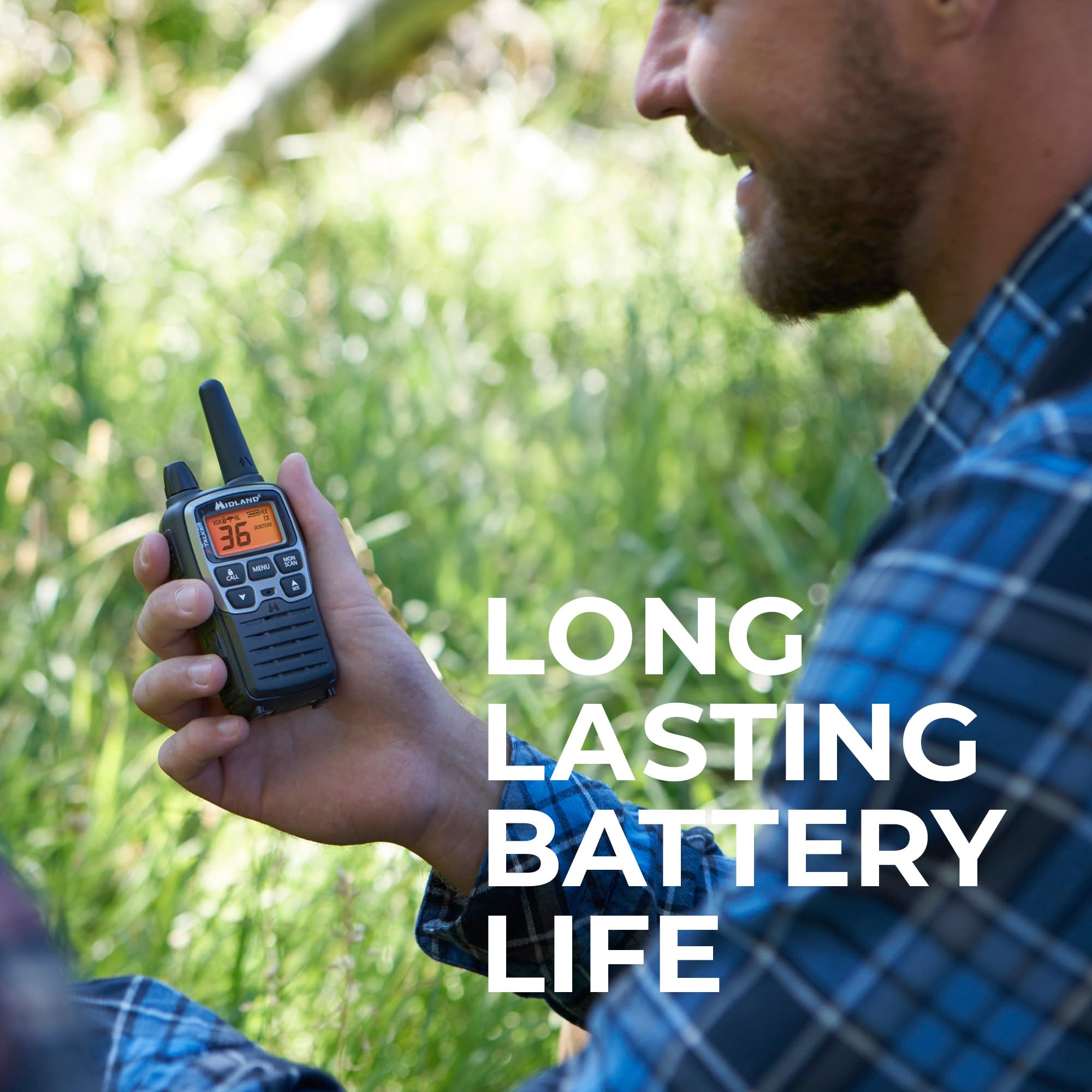 Midland® T71VP3 Long Range X-TALKER Walkie Talkie - FRS Two-Way Radio for Camping Overlanding Rock Crawling - NOAA Weather Scan - 36 Channels and 121 Privacy Codes Black/Silver 2 Pack