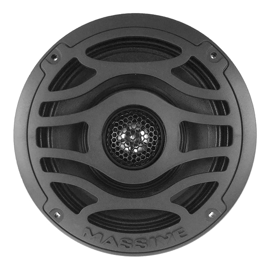 6.5” Marine Coaxial LED Speakers Massive Audio T65X | 120W RMS / 240W Max, IP65 Waterproof, RGB LED Lighting, UV Resistant, High-Fidelity Audio for Boats, UTV & Outdoor Systems