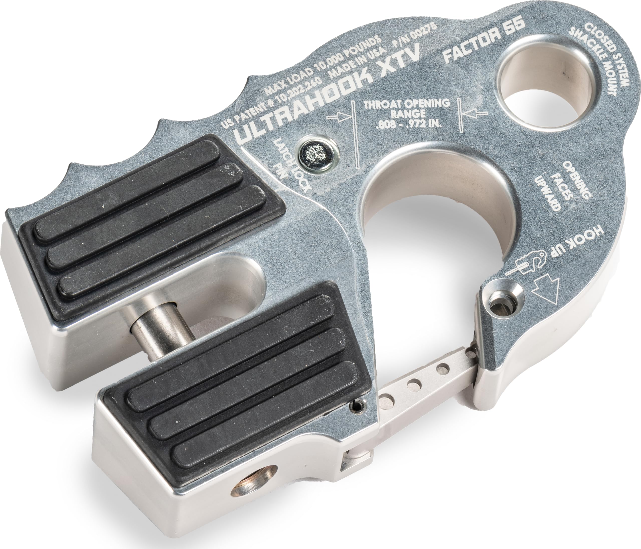Ultrahook XTV Factor 55 Closed System Shackle Mount, Max Rated Load: 10,000 Pounds and Breaking Strength: 21,000 Pounds - Silver