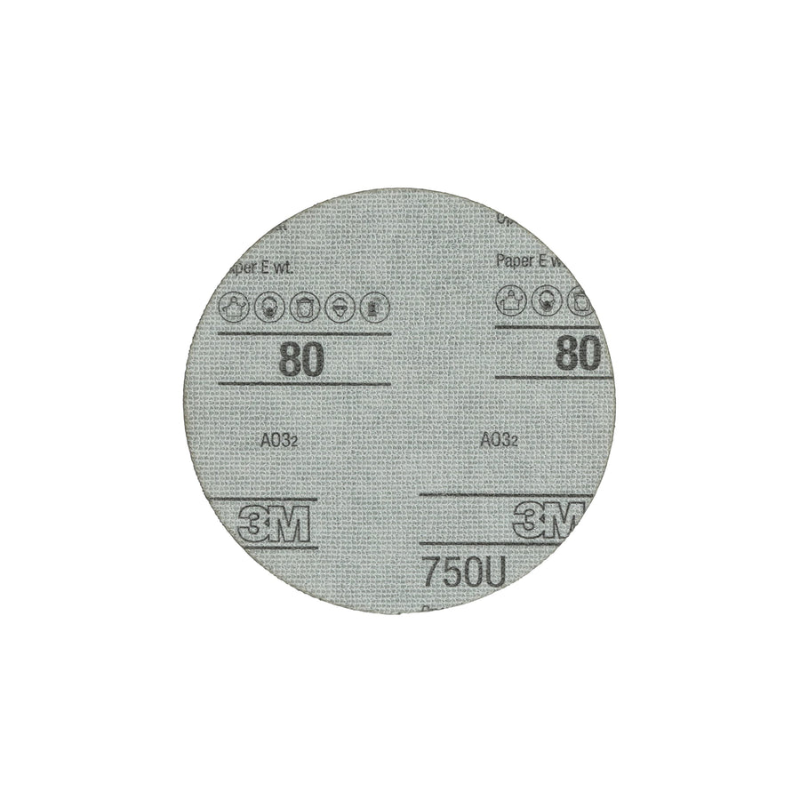 3M Green Corps Sanding Discs Hookit, 00512, No Hole, 6 in, 80+ Grade, Pack of 25 Production Discs, for Coating Removal, Metal Surfaces, Auto Sanding