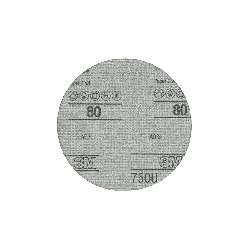 3M Green Corps Sanding Discs Hookit, 00512, No Hole, 6 in, 80+ Grade, Pack of 25 Production Discs, for Coating Removal, Metal Surfaces, Auto Sanding