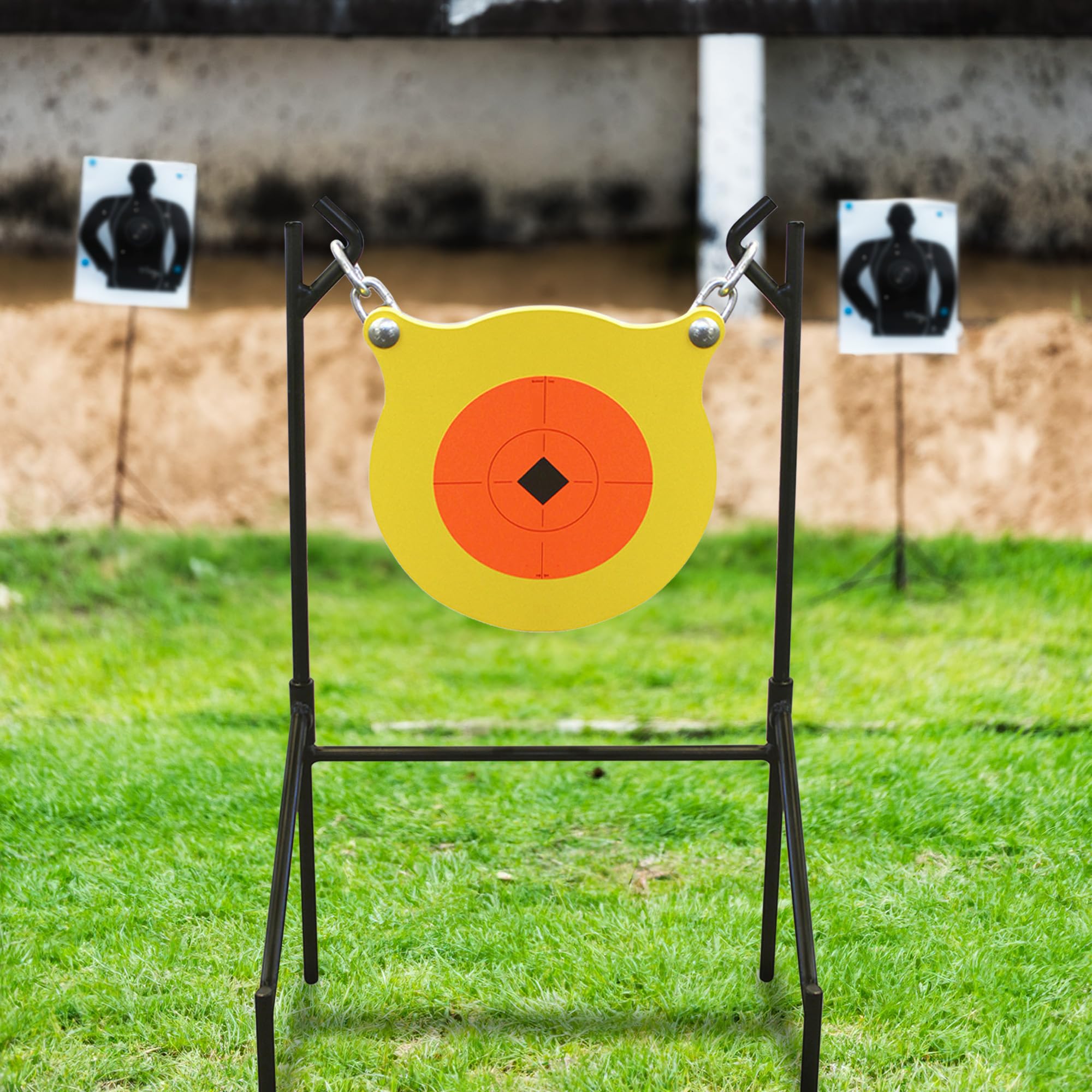 Birchwood Casey Boomslang World of Targets AR500 Steel Durable 0.5" Thick 9.5" Diameter Shooting Gong Target with Stand & Hanging Hardware