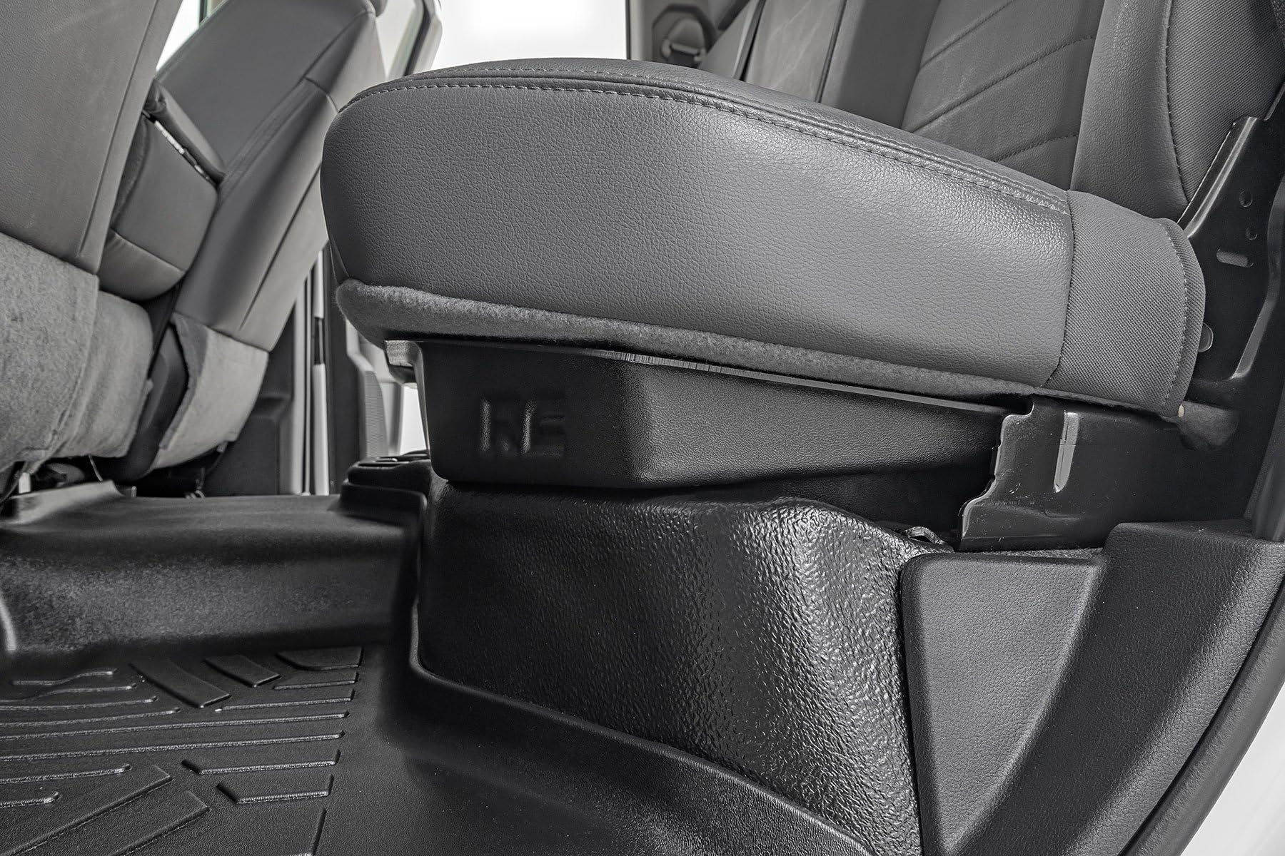Rough Country Under Seat Storage for 2500 (2011-2024) Ram 1500 (2011-2018) Quad/Crew Cab - Durable, Anti-Skid Thermoplastic Underseat Organizer