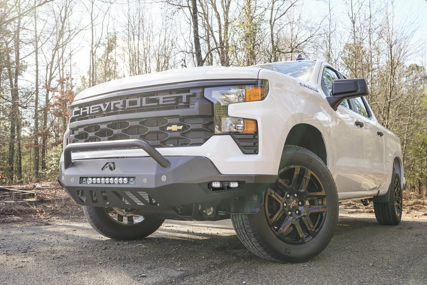 Fab Fours Vengeance CS22-D5662-1 Front Bumper fits 22-22 Chevrolet Silverado 1500 - w/Pre-Runner Guard - Black - For Mount LED Cube Lights