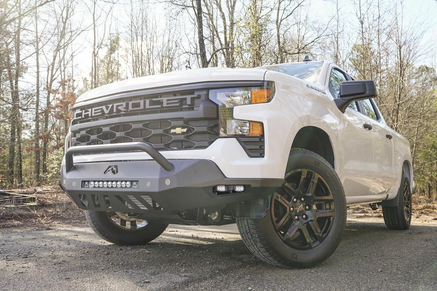 Fab Fours Vengeance CS22-D5662-1 Front Bumper fits 22-22 Chevrolet Silverado 1500 - w/Pre-Runner Guard - Black - For Mount LED Cube Lights