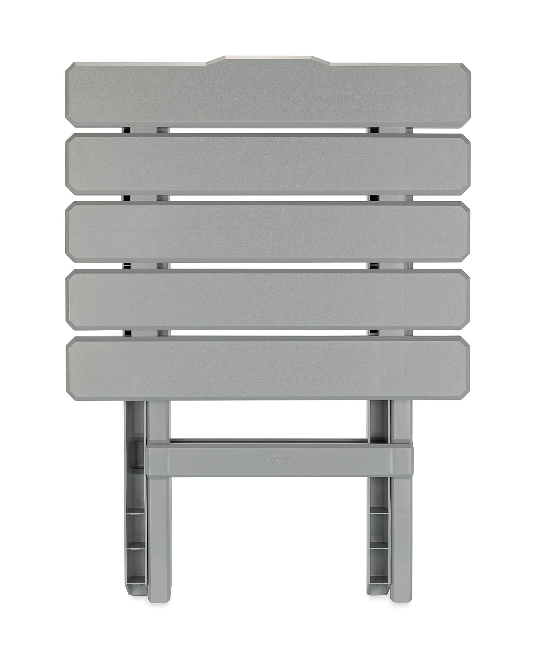 Camco 51692 Large Gray Adirondack Portable Outdoor Folding Side Table, Perfect for The Beach, Camping, Picnics, Cookouts and More, Weatherproof and Rust Resistant