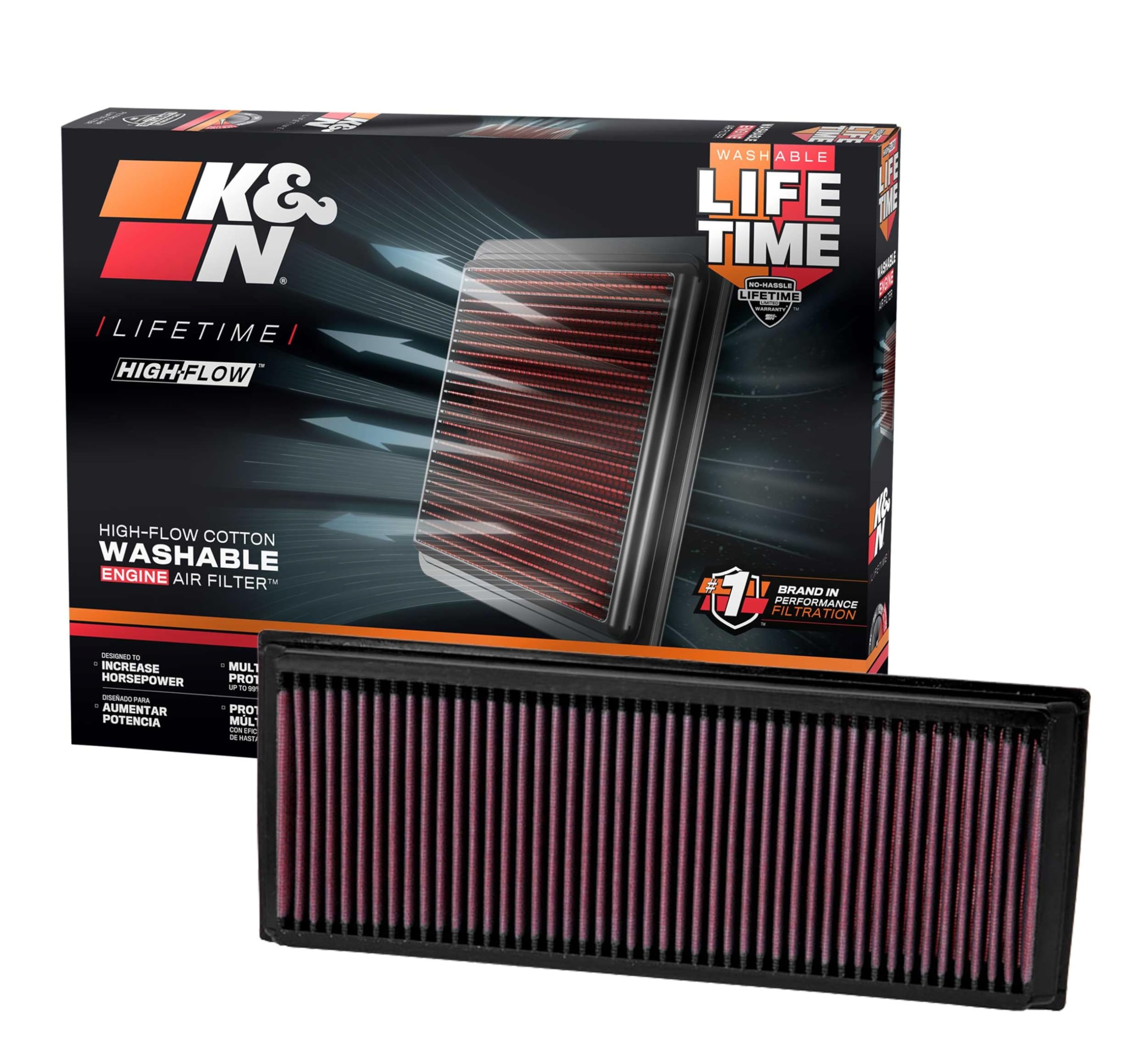 K&N High-Flow Original Engine Air Filter: Increase Power: Premium, Washable: Compatible with 1999-2012 MERCEDES BENZ: (See Product Description for Select Models) 33-2181