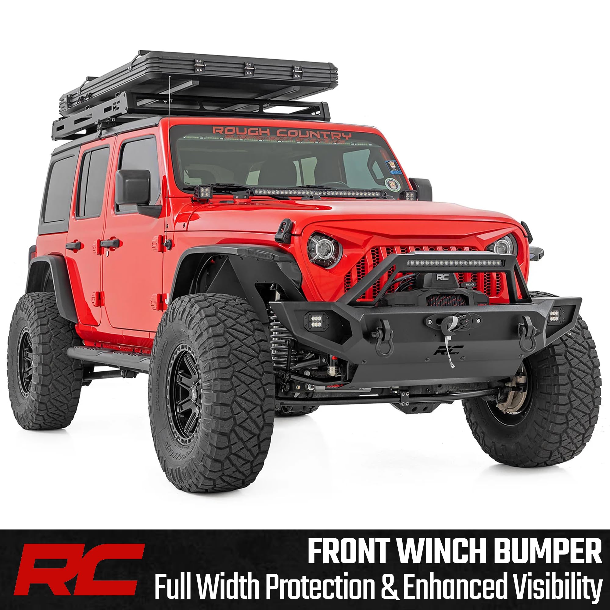 Rough Country Winch Front Bumper for Jeep Wrangler JK/JL & Gladiator JT - 10585