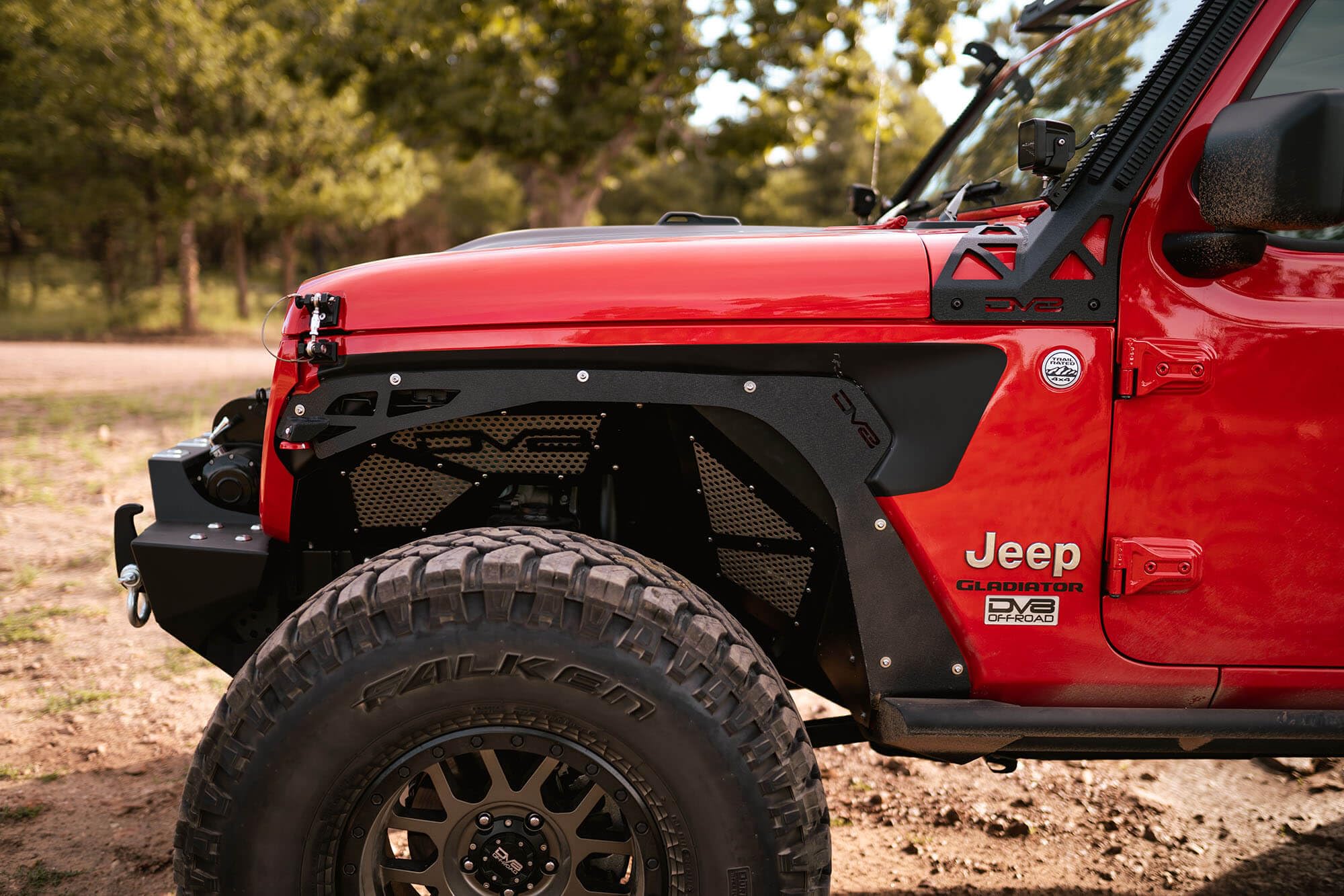 Inner Fender Liner Set DV8 Offroad fits 2018-2023 Jeep Wrangler JL & 2020-2023 Gladiator JT | Front Wheel Wells | Vented for Airflow | Aluminum Construction | Black Finish