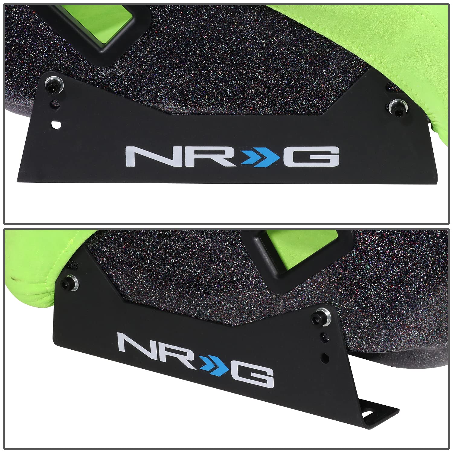 NRG Innovations Adjustable NRG-RSC-100MB Mild Steel Bucket Racing Seat Side Mounting Bracket Kit, Black Powder Coat