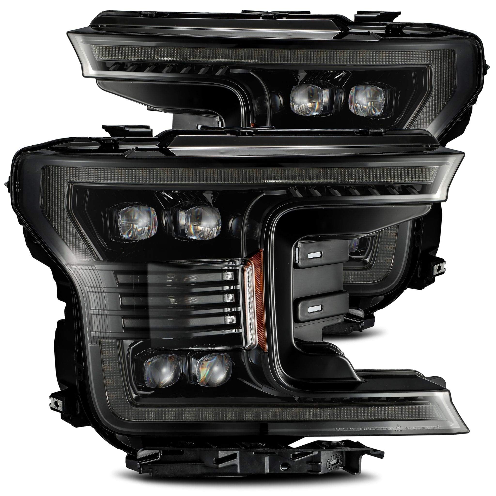 AlphaRex USA NOVA LED Proj Headlight 18-20 Ford F-150 Plank Style Alpha Blk w/Activ Light/Seq Signal/DRL