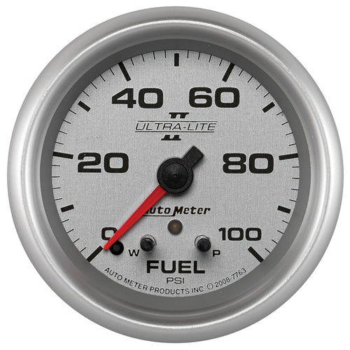 Auto Meter Ultra-Lite Pro II 2-5/8" 0-100 PSI Full Sweep Electric Fuel Pressure Gauge 7763