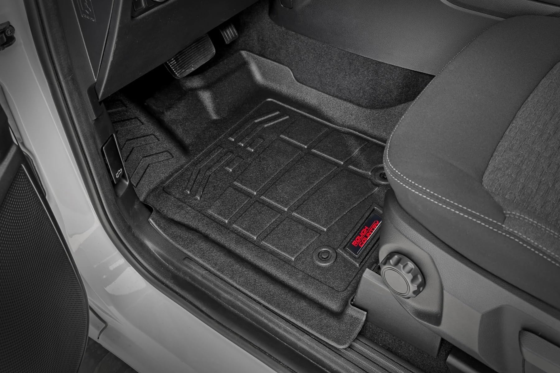 Sure-Fit Rough Country Front Floor Mats for Ford Ranger (2024-2025) Crew Cab - Waterproof, Non-Slip Flexible Floor Mat, Front Set