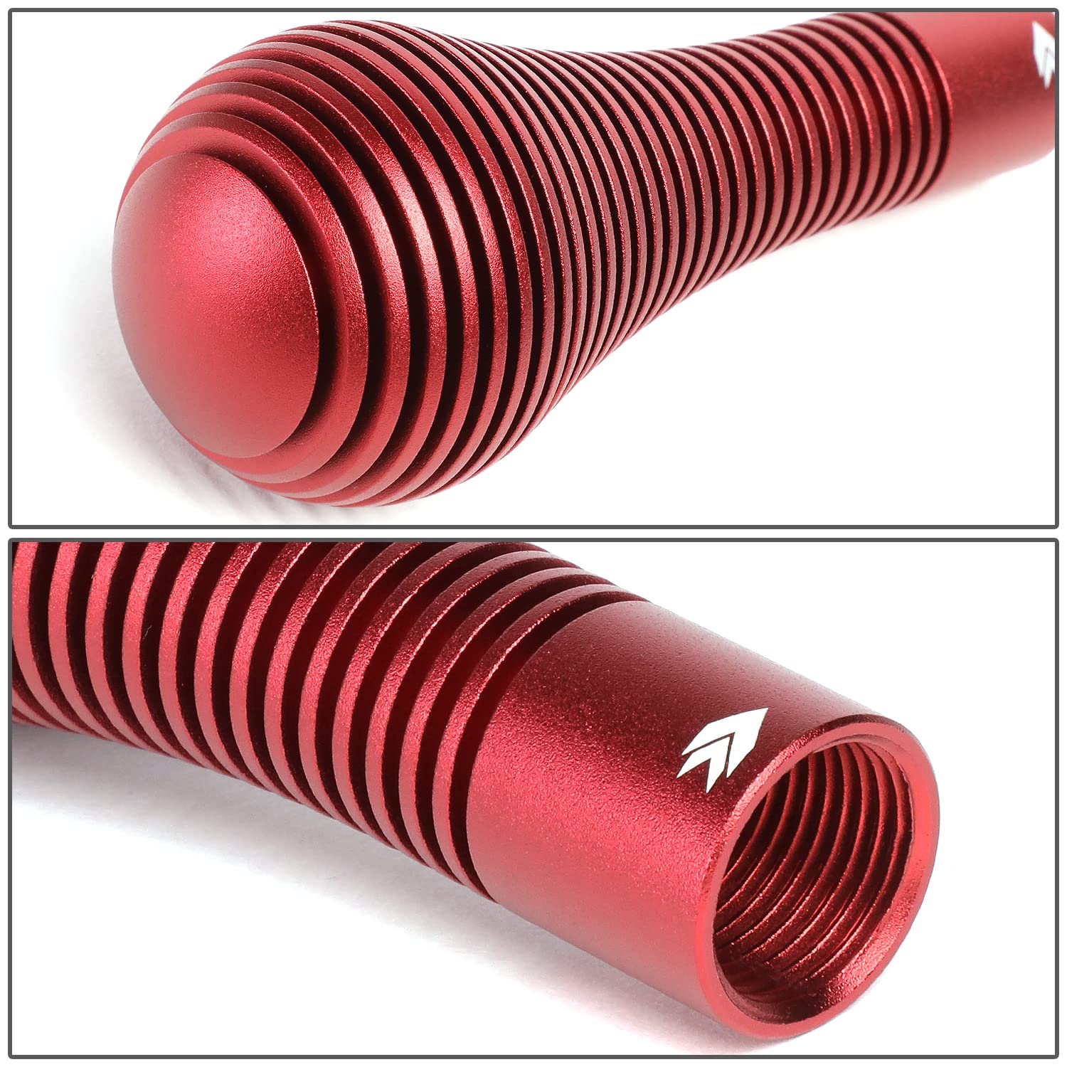 NRG Innovations Universal Aluminum SK-701RD Heat Sink Bubble Head Short Shift Knob with Thread Adapters, 45mm OD x 115m H,Red