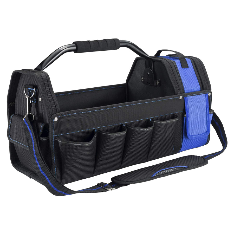20 inch Vaughan Tool Tote, Swingaway Steel Handle, 1200D Polyester, 16 Pockets, Reinforced Bottom Panel, Shoulder Strap, Padded Handle - 240159