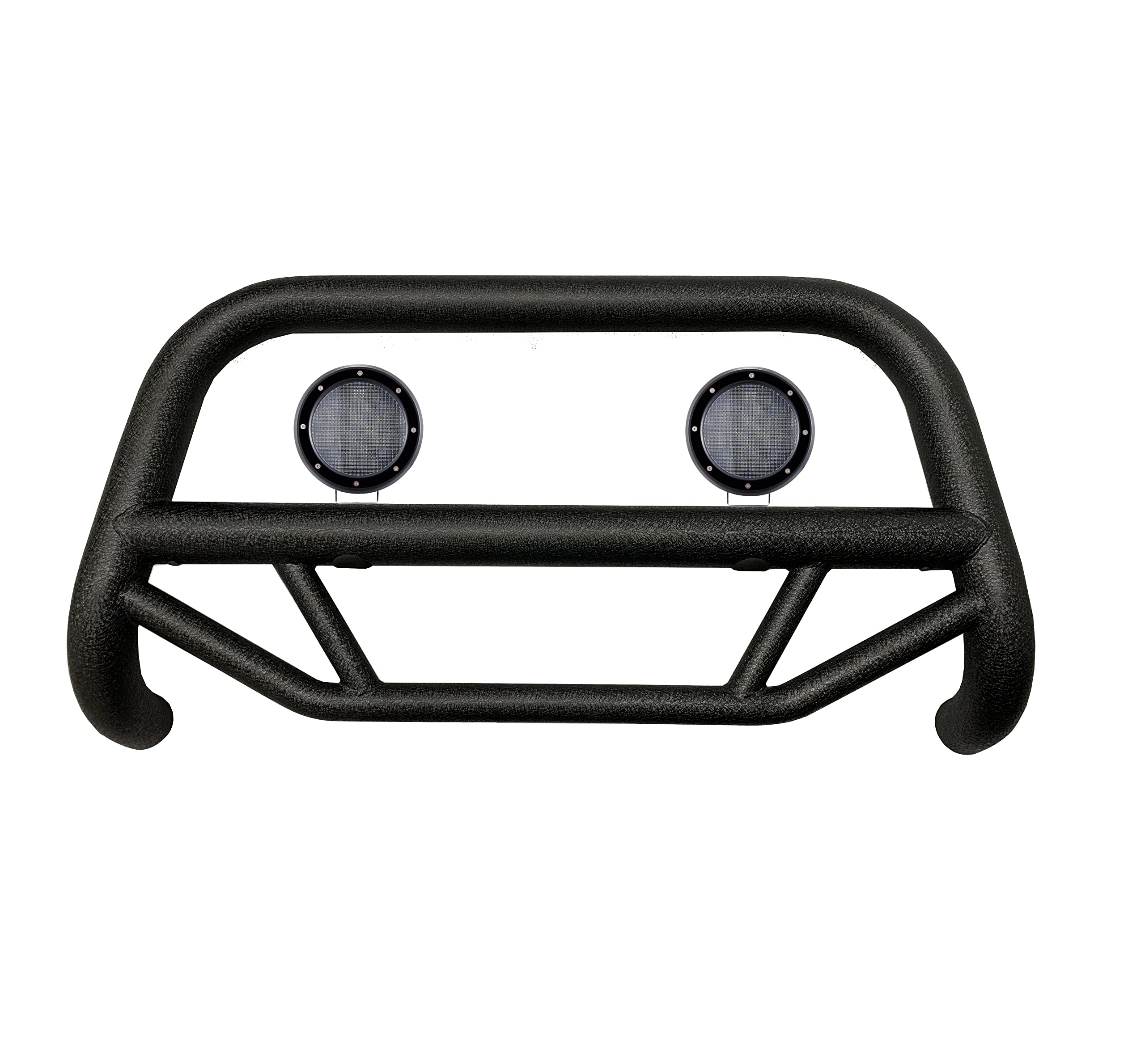 Max T Black Horse Bull Bar Kit Textured Black Compatible with 2007-2021 Toyota Tundra-MBT-MT0212-PLFB