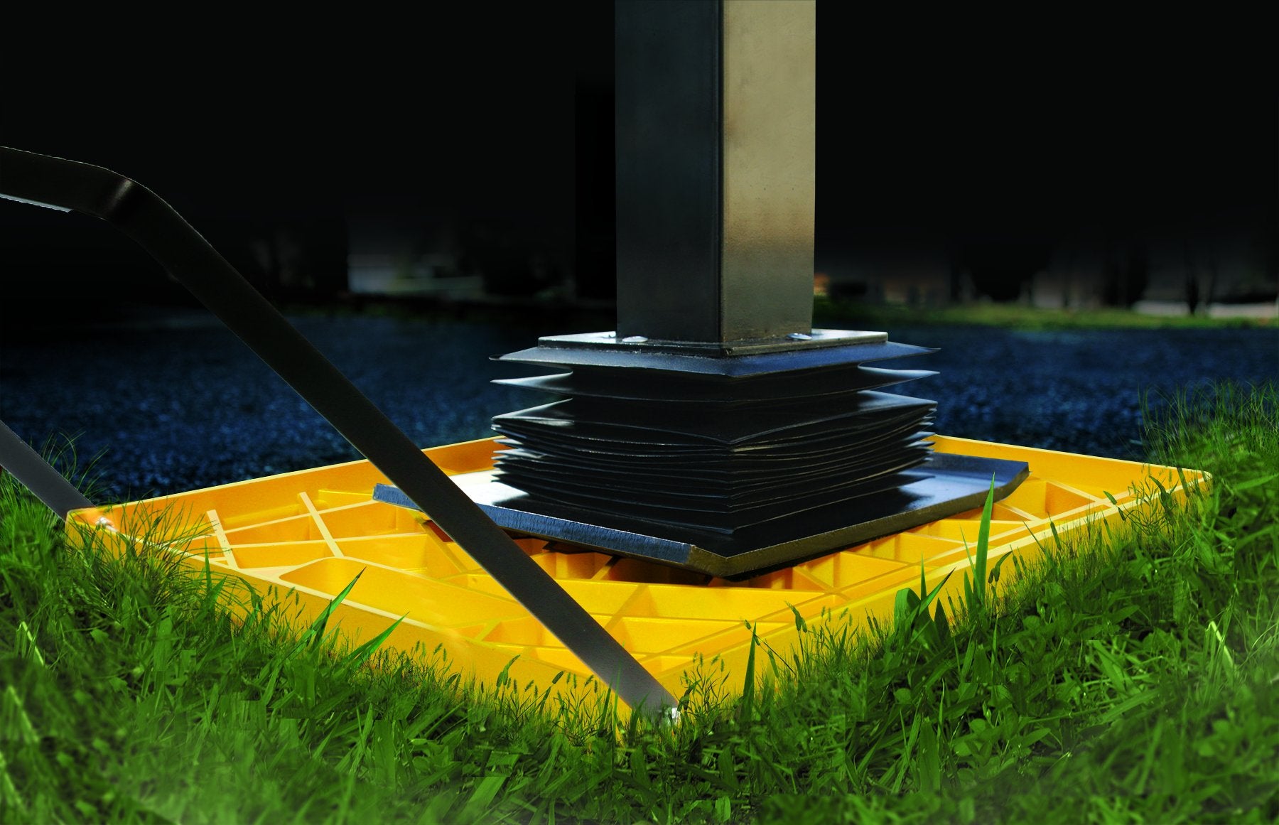 Camco RV Large Stabilizing Jack Pad with Handle, Helps Prevent Sinking Jacks, 14 Inch x 12 Inch Pad - 2 Pack - 44543, Yellow
