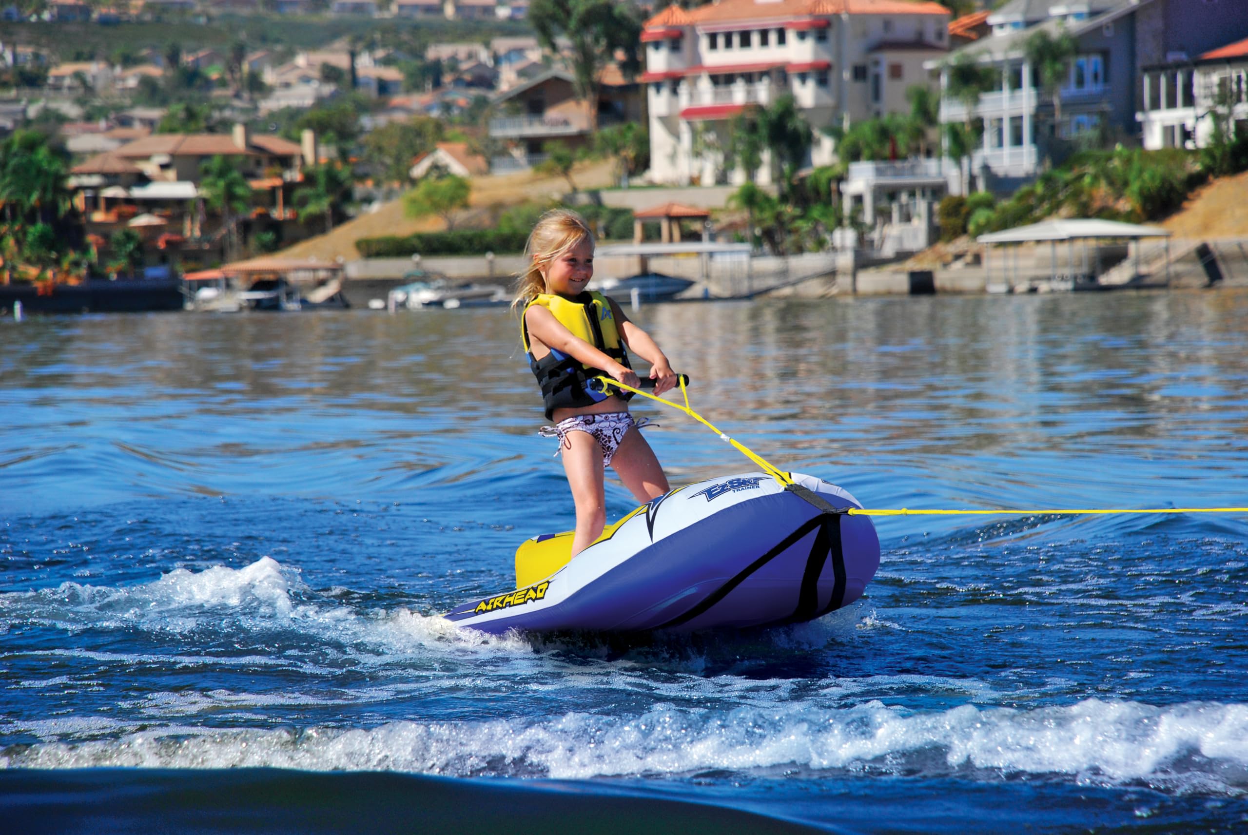 AIRHEAD Towable Tube EZ SKI Water Ski Trainer,White/Blue/Yellow