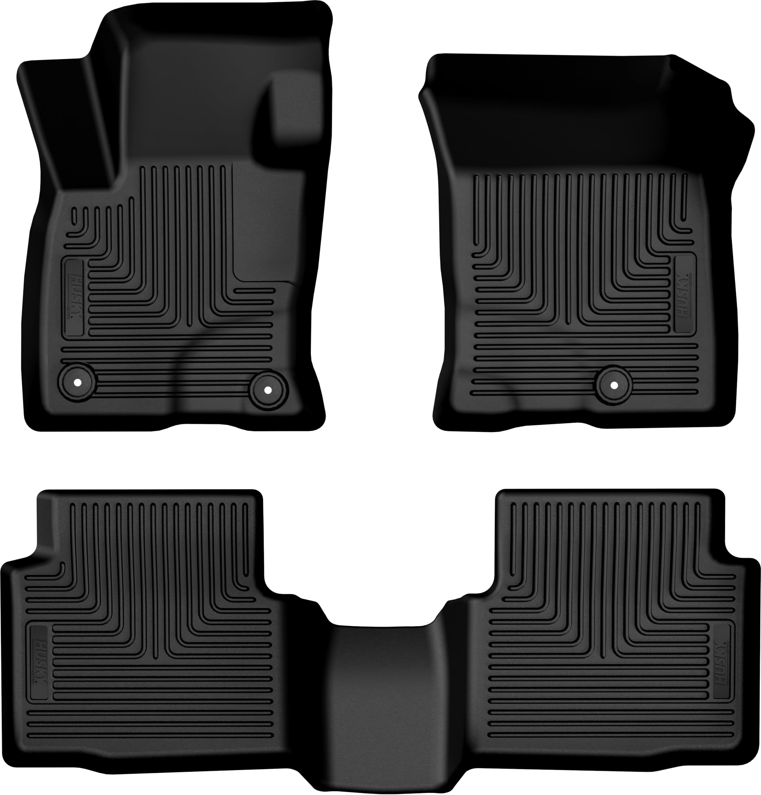 Weatherbeater Husky Liners Floor Mats | Fits 2024-2026 Ford Escape | Front & 2nd Row, 3-pc Black - 95331