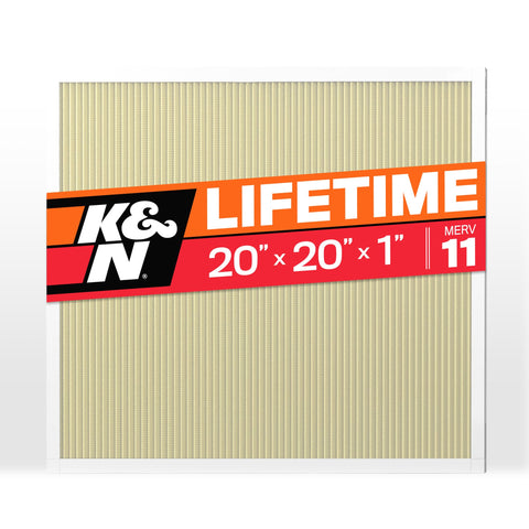 K&N HVAC Furnace Air Filter 20x20x1, Lasts a Lifetime, Washable, Merv 11, the Last Filter You Will Ever Buy, Breathe Safely at Home or in the Office, HVC-12020