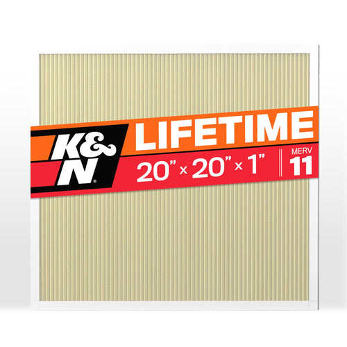 K&N HVAC Furnace Air Filter 20x20x1, Lasts a Lifetime, Washable, Merv 11, the Last Filter You Will Ever Buy, Breathe Safely at Home or in the Office, HVC-12020
