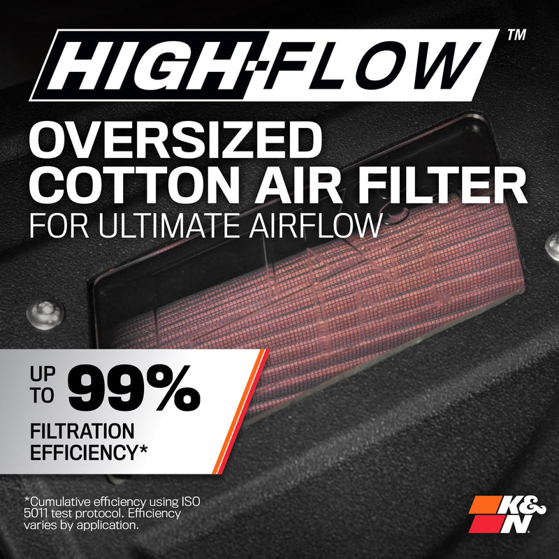 Cold Air Intake System K&N: High-Flow Air Filter, Increase Performance & Towing: Compatible with 2020-2023 RAM: 1500, 63-1586
