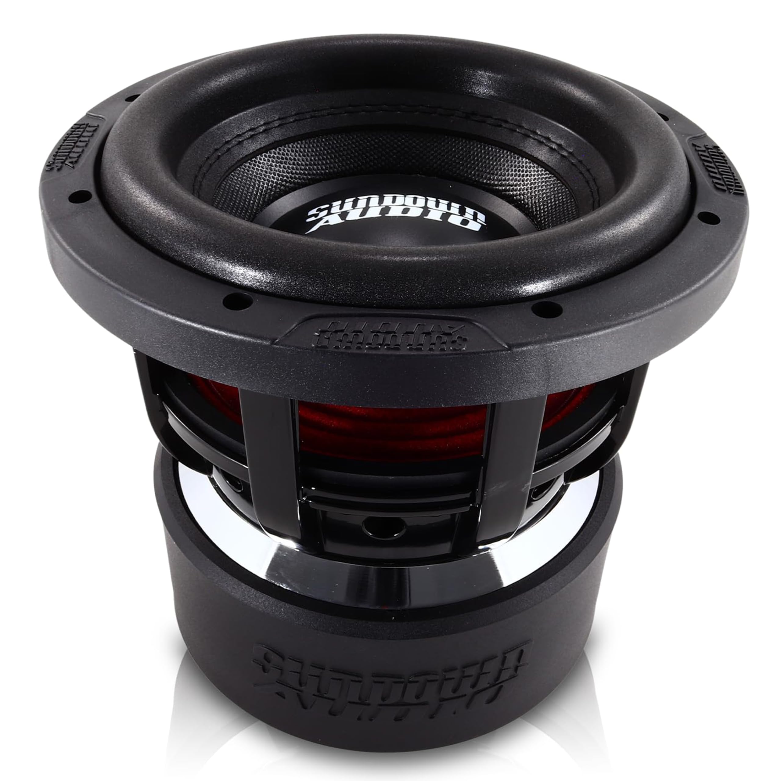 8" Sundown Audio X v.4 Dual 2 Ohm Subwoofer – 1000W RMS, Triple Stacked Magnet, 3" VC, Mega-Roll v.2 Surround, High Excursion 19mm Xmax, Deep Bass Optimized for Small Ported Boxes