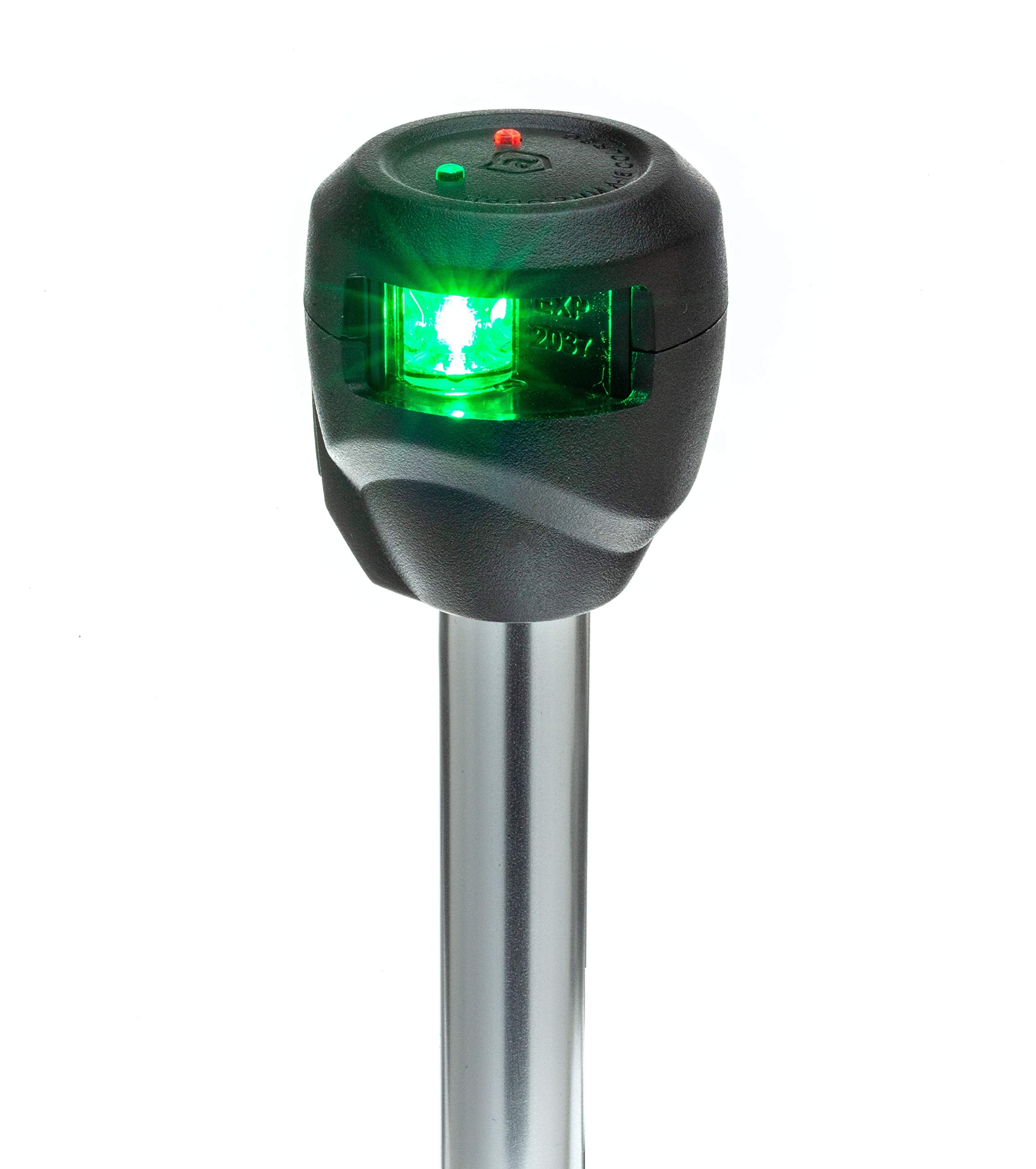 attwood Marine NV6LC2-10-7 Bi-Color LightArmor LED Navigation Pole Light, 10-Inch, Red/Green
