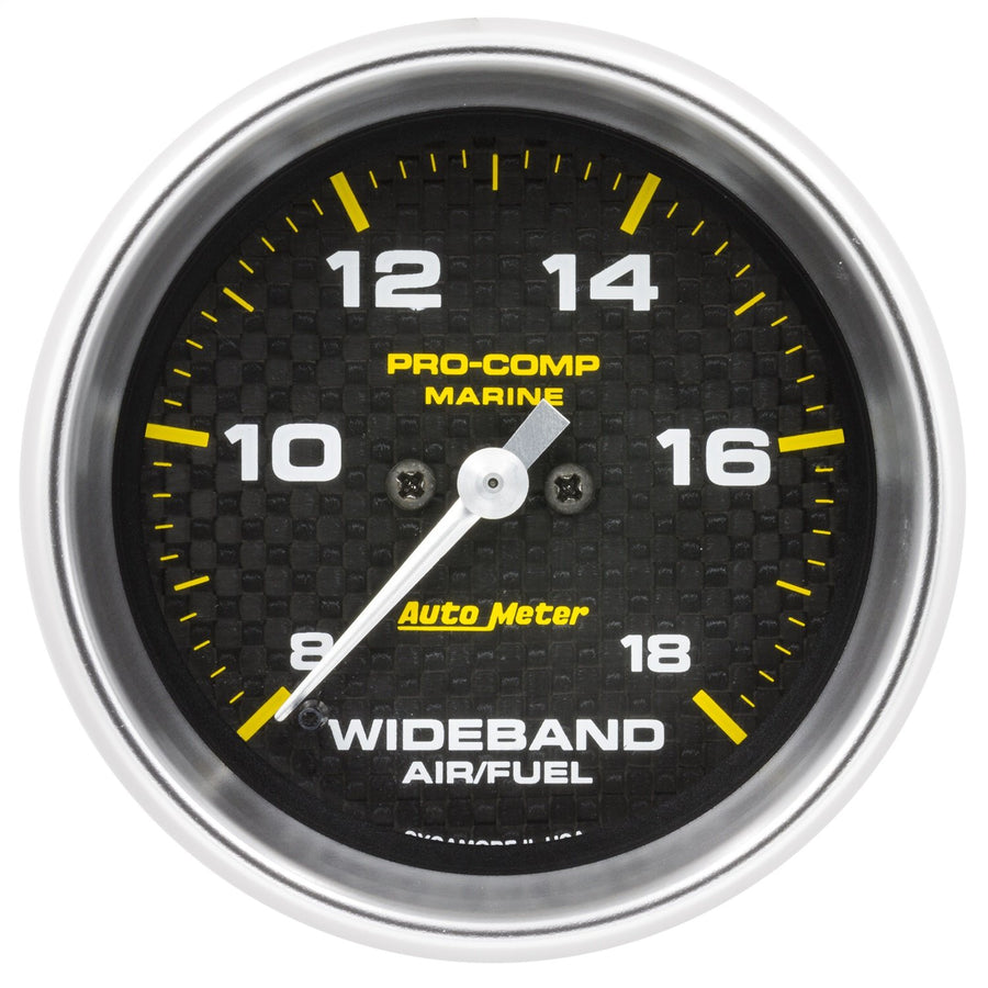 Auto Meter Gauge 200870-40, Air/Fuel Ratio-Wideband, Analog, 2 5/8", 8:1-18:1, Stpr Mtr, Marine Cf
