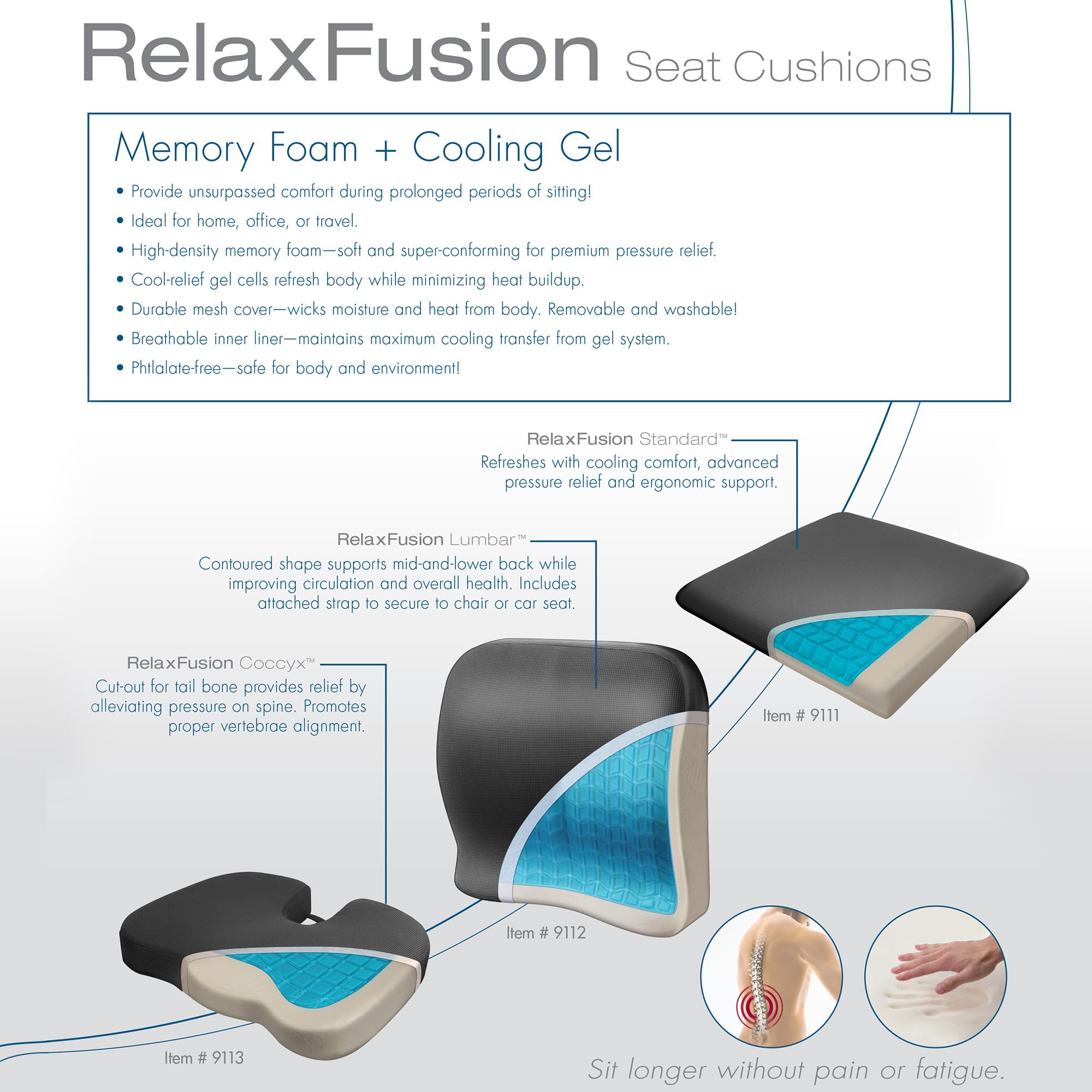 Wagan Relax Fusion IN9112 Lumbar Memory Foam and Gel Seat Cushion