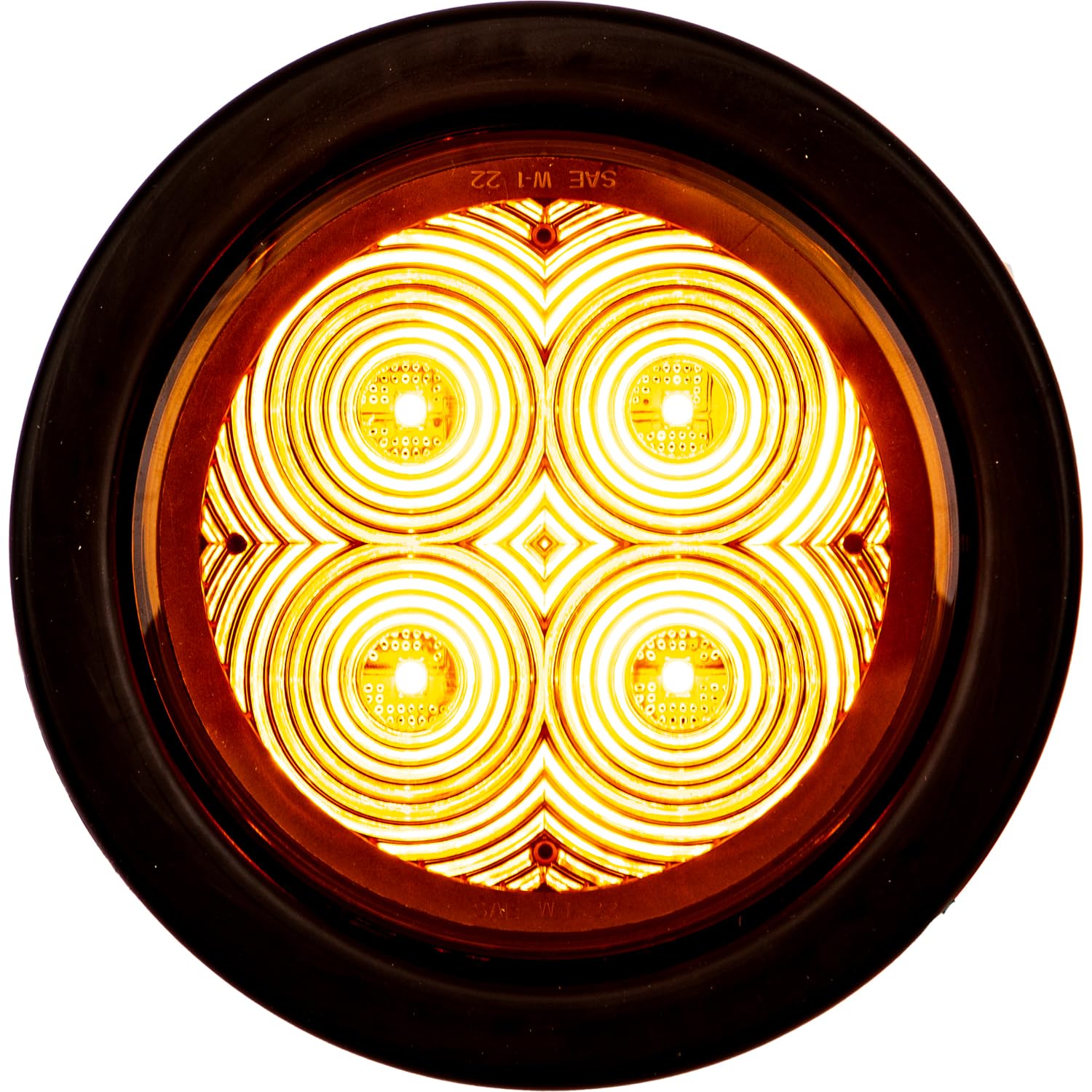4 Inch Round Recessed Strobe SL42AO with Amber LEDs and Amber Lens