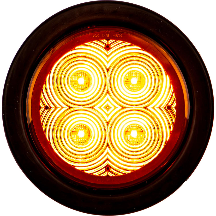 4 Inch Round Recessed Strobe SL42AO with Amber LEDs and Amber Lens