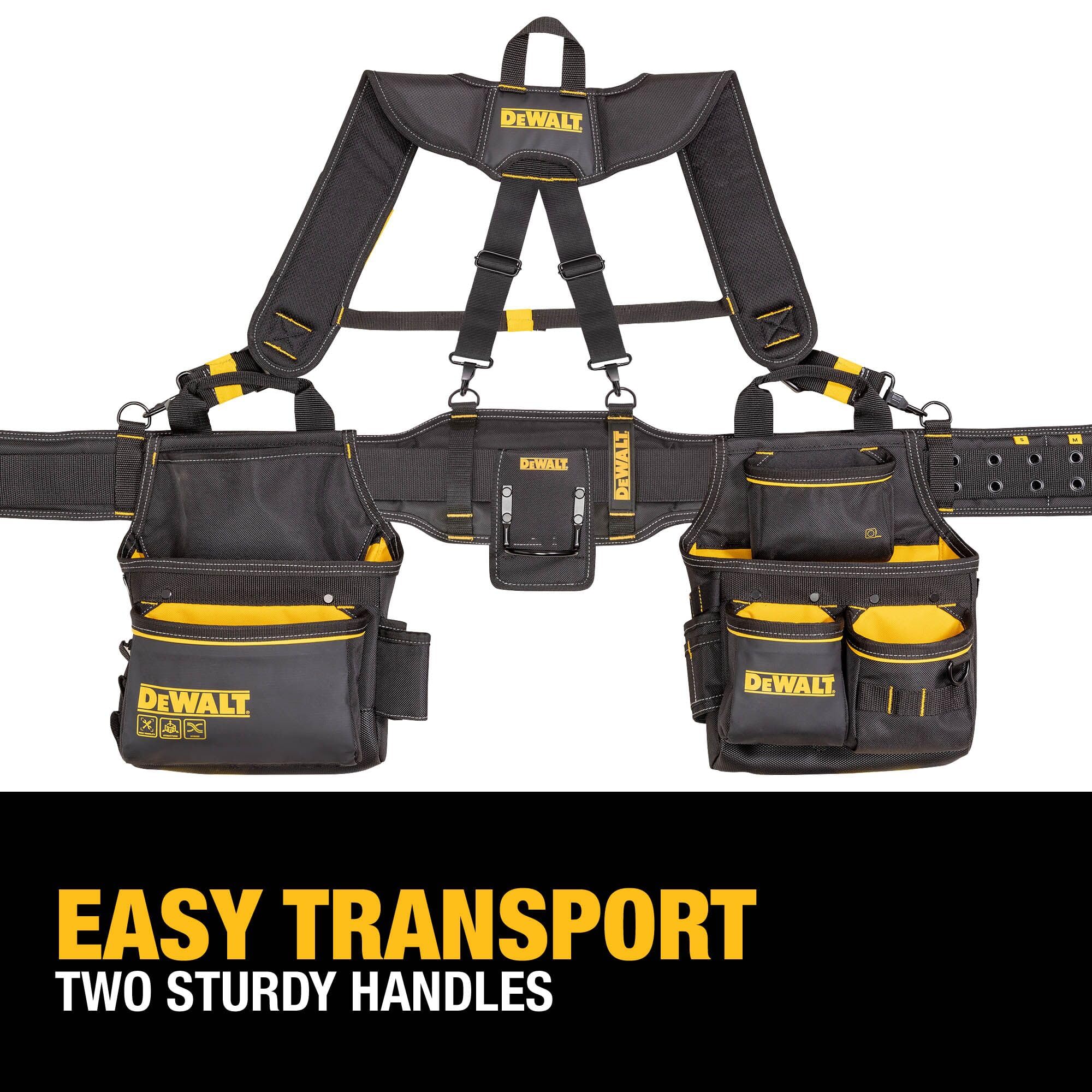DEWALT Tool Belt Professional Organizer With Suspenders and 25 Pockets, Heavy Duty Construction (DWST540602)