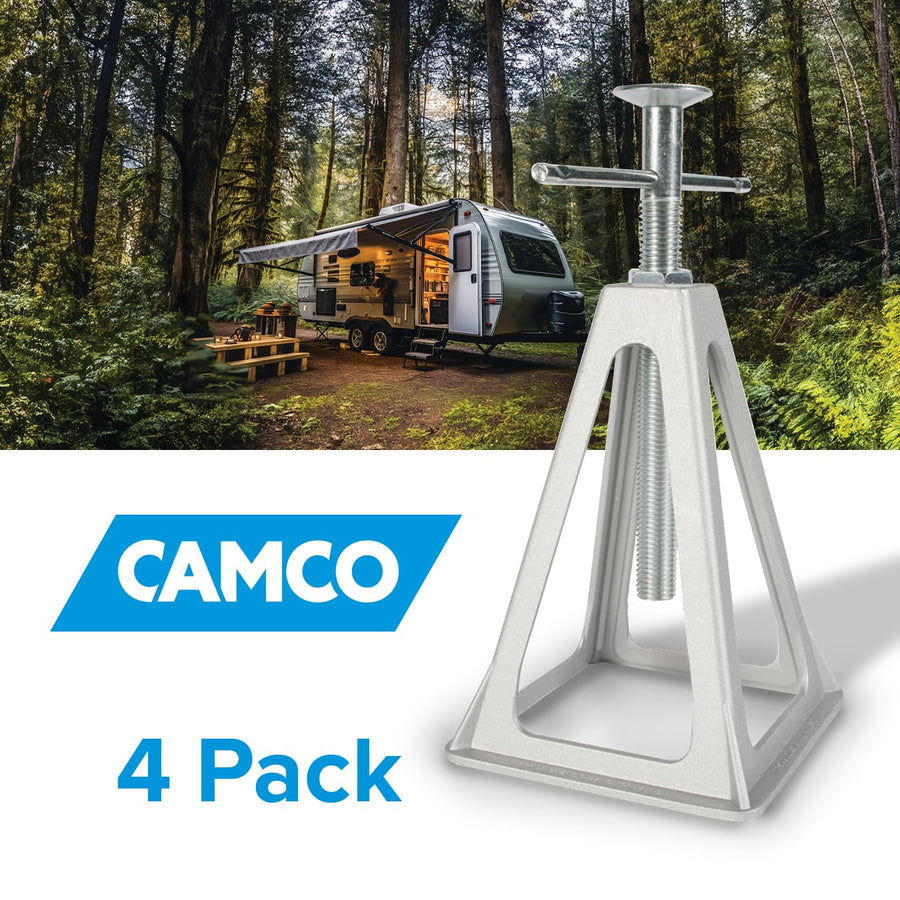 Camco Stack Jacks Aluminum — Stabilize & Position Your RV, Trailer Or Camper —Supports Up to 6,000 lb — Extends 11" - 17" — Pack of 4 (44560)