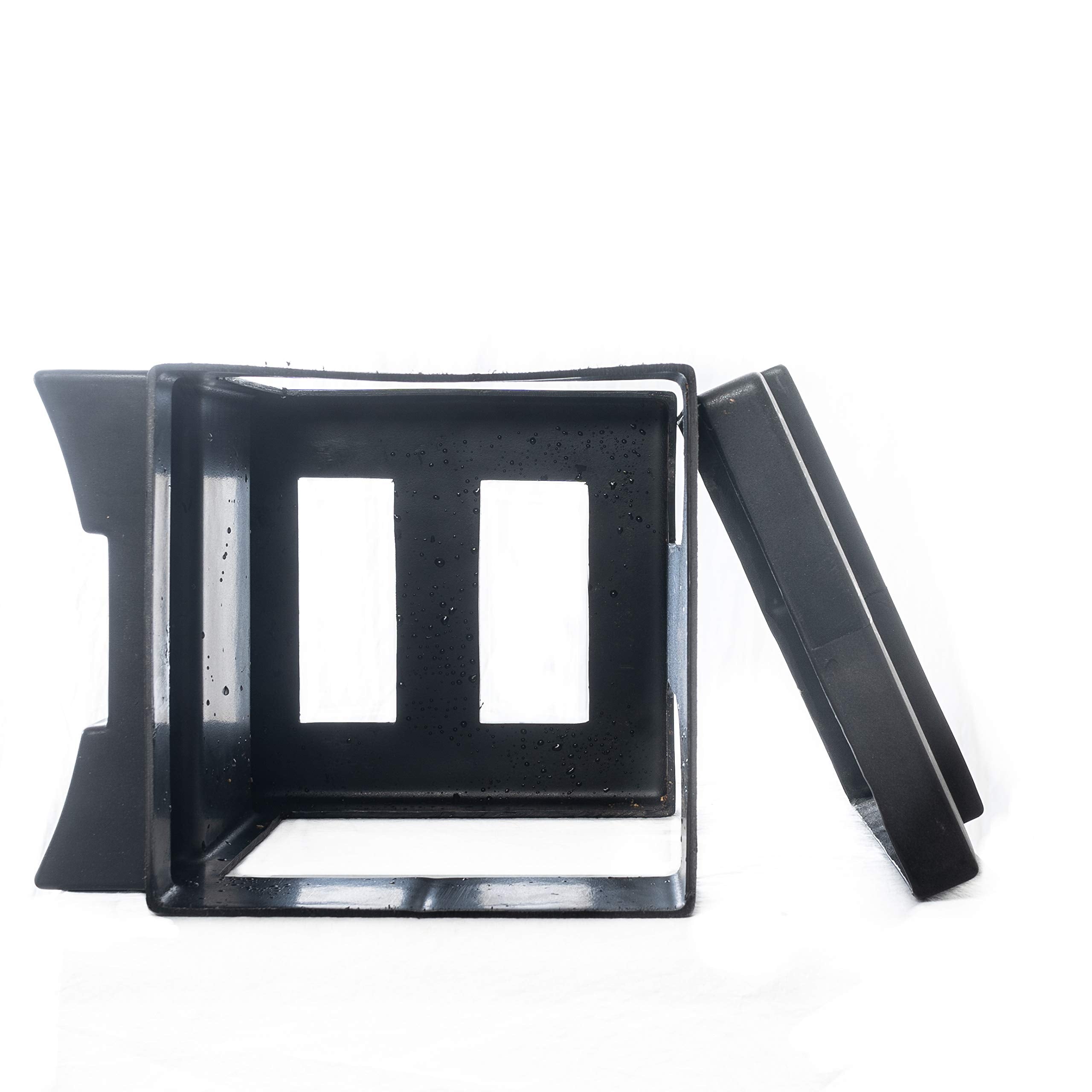 Block Holder Capsule Feeders for 20-25 lb Salt, Mineral, and Attractant Blocks with Mounting Straps, Black