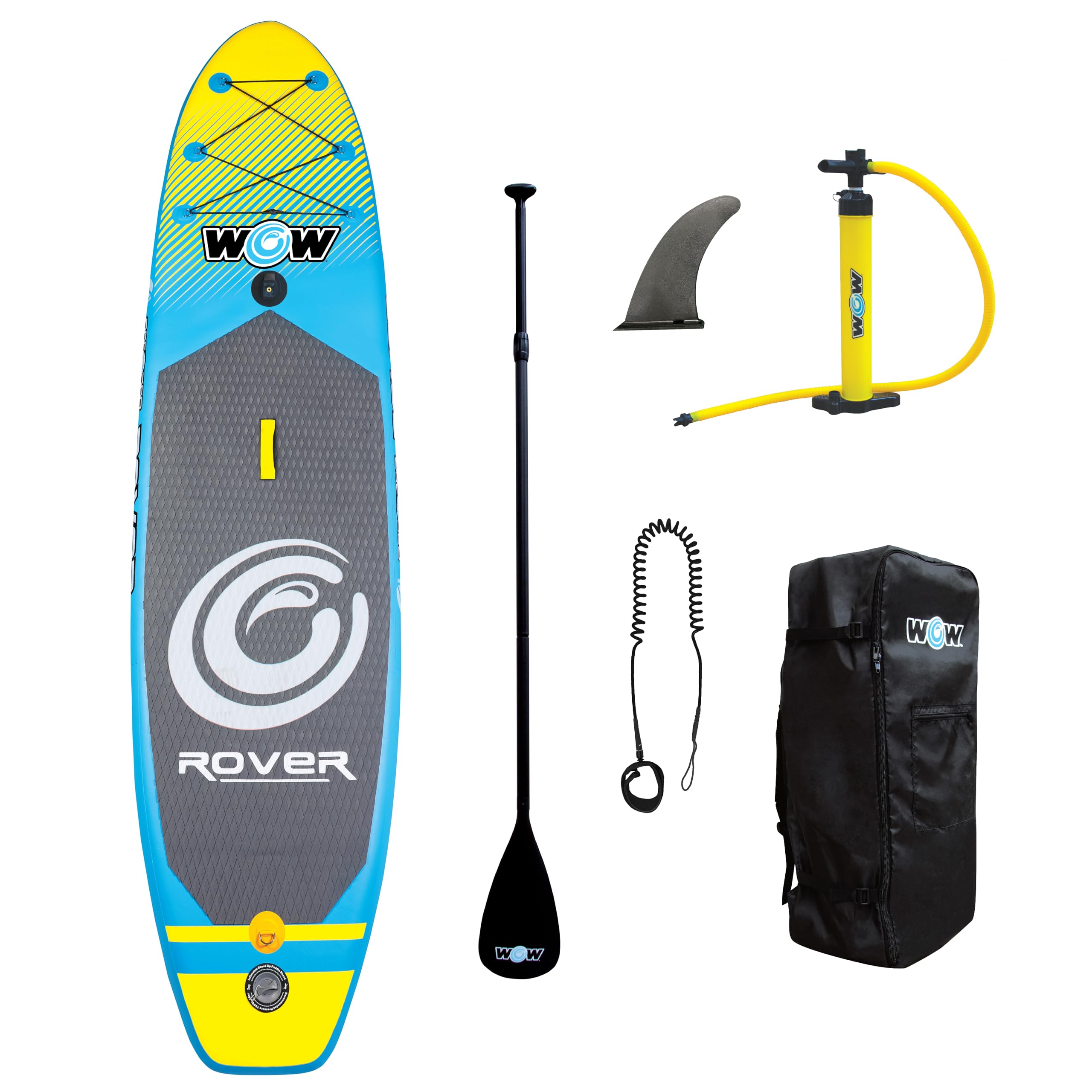 Rover Paddleboard - WOW Sports - Inflatable Paddleboard with Pump & Carrying Case - Perfect Lake Accessory