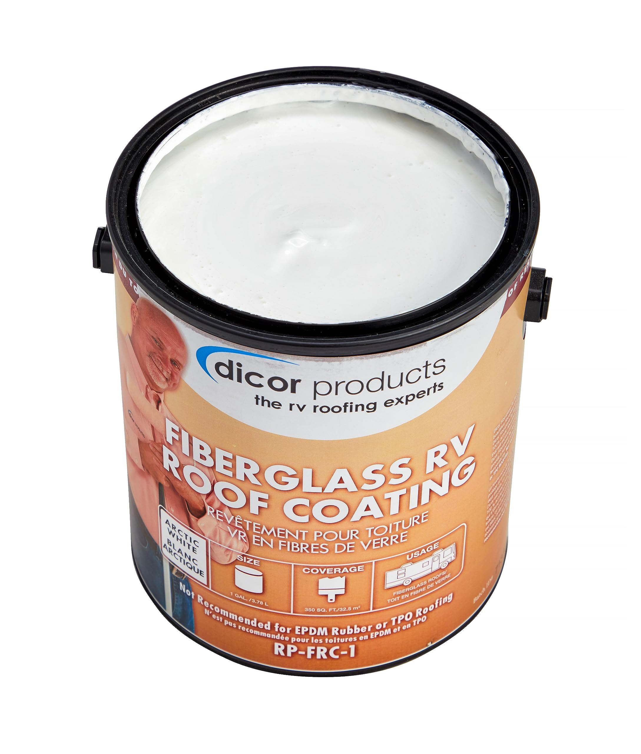 1 Gallon Dicor RP-FRC-1 Fiberglass RV Roof Coating System - White