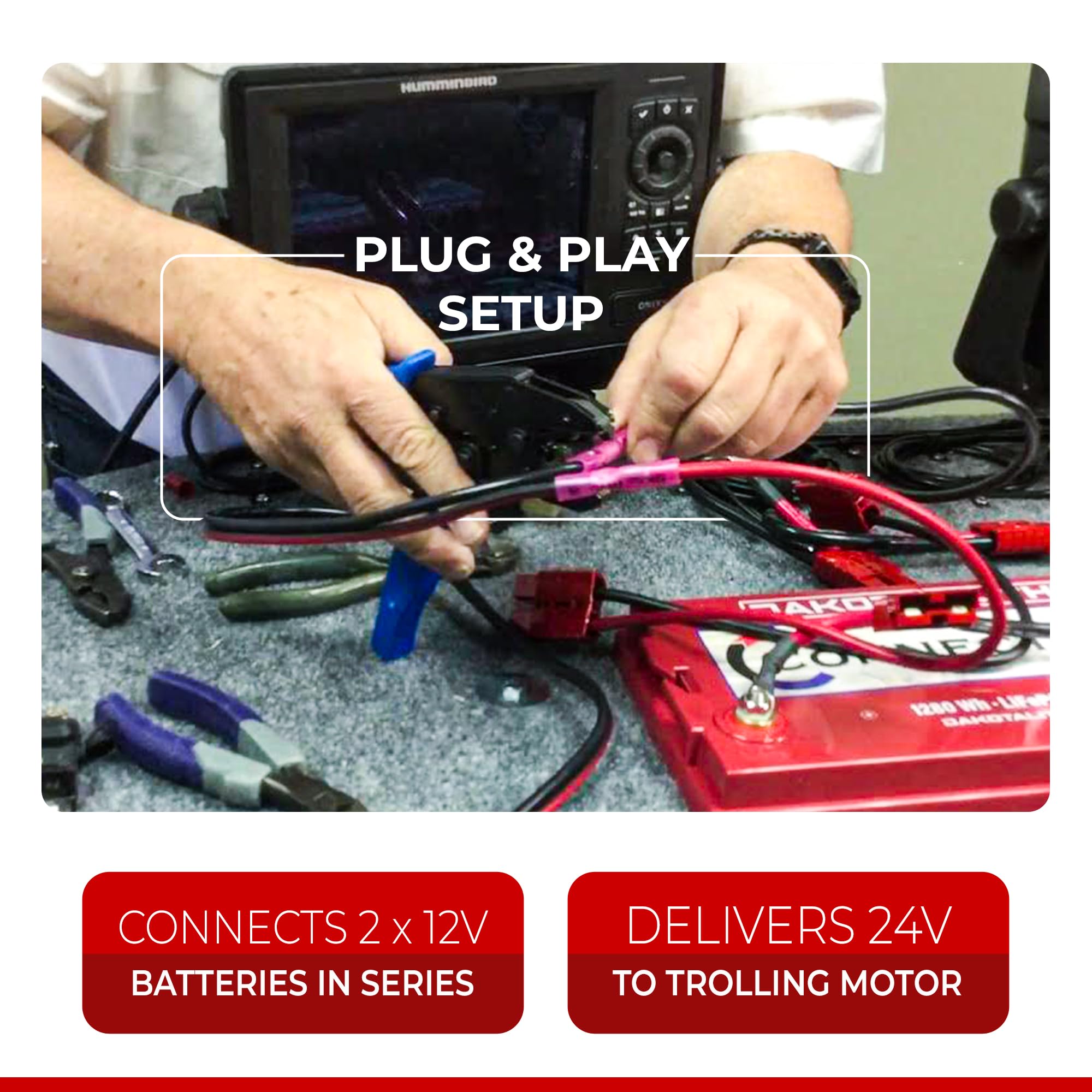 24-Volt Connect-Ease RCE24VBK Trolling Motor Connection Kit with Out On-Board Charging