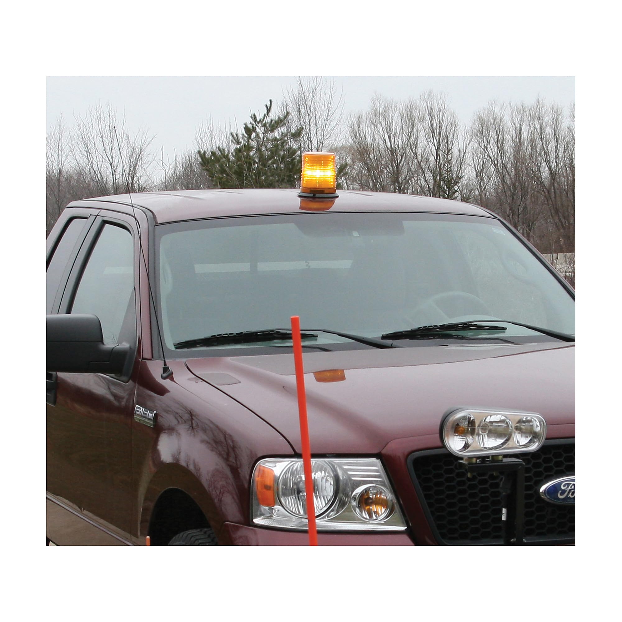 Buyers Products LED Beacon Light SL665A, 6.5" x 6.5", 14' On/Off Switch Lead, Permanent, Pipe & Magnetic Mount, Strobe Lights for Trucks, Emergency Lights for Vehicles