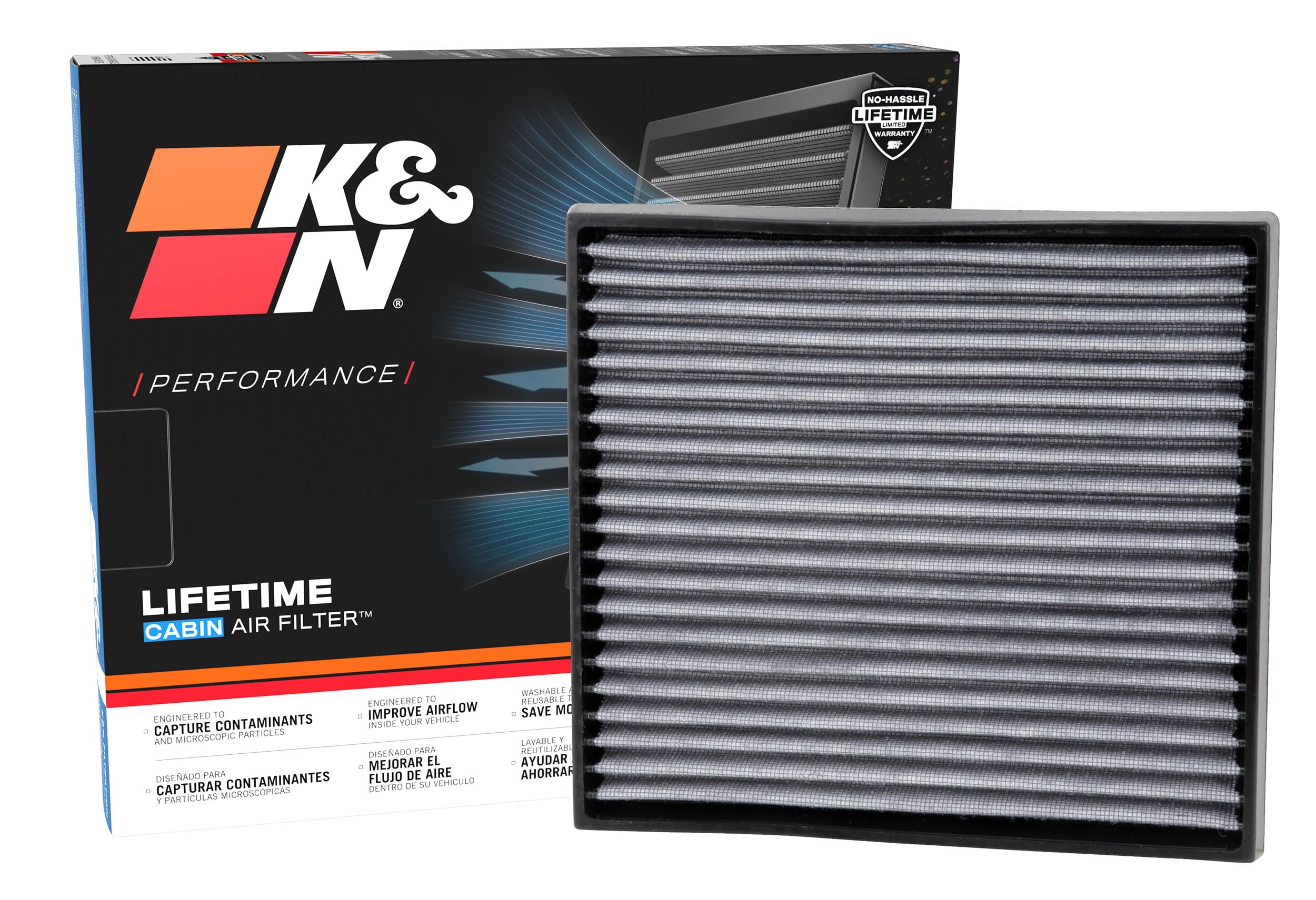 Cabin Air Filter K&N LIFETIME: Premium, Washable, Clean Air for your Cabin: Compatible with Select 1999-2013 TOYOTA/SCION (Echo, RAV4, Vitz, tC, xA xB), VF2009