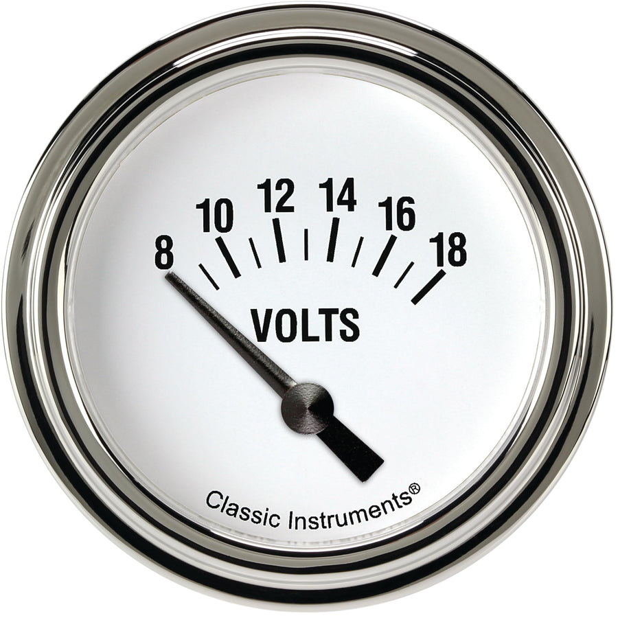 White Hot Classic Instruments 2-5/8" Volt Gauge WH230SLF