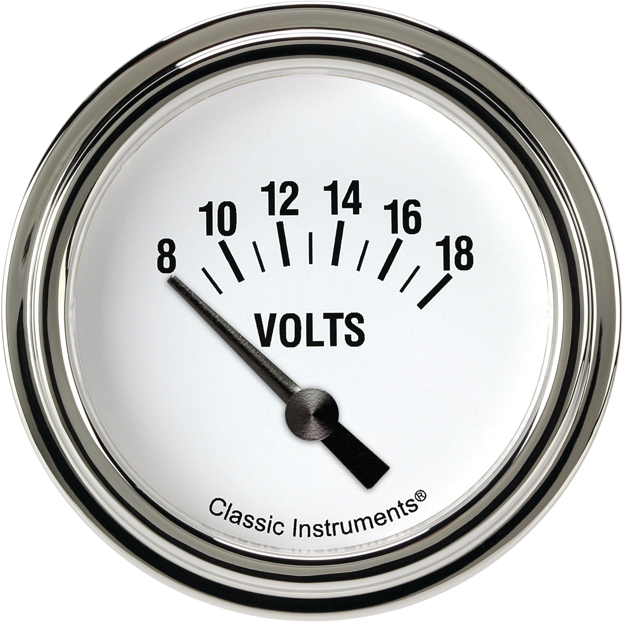 White Hot Classic Instruments 2-5/8" Volt Gauge WH230SLF